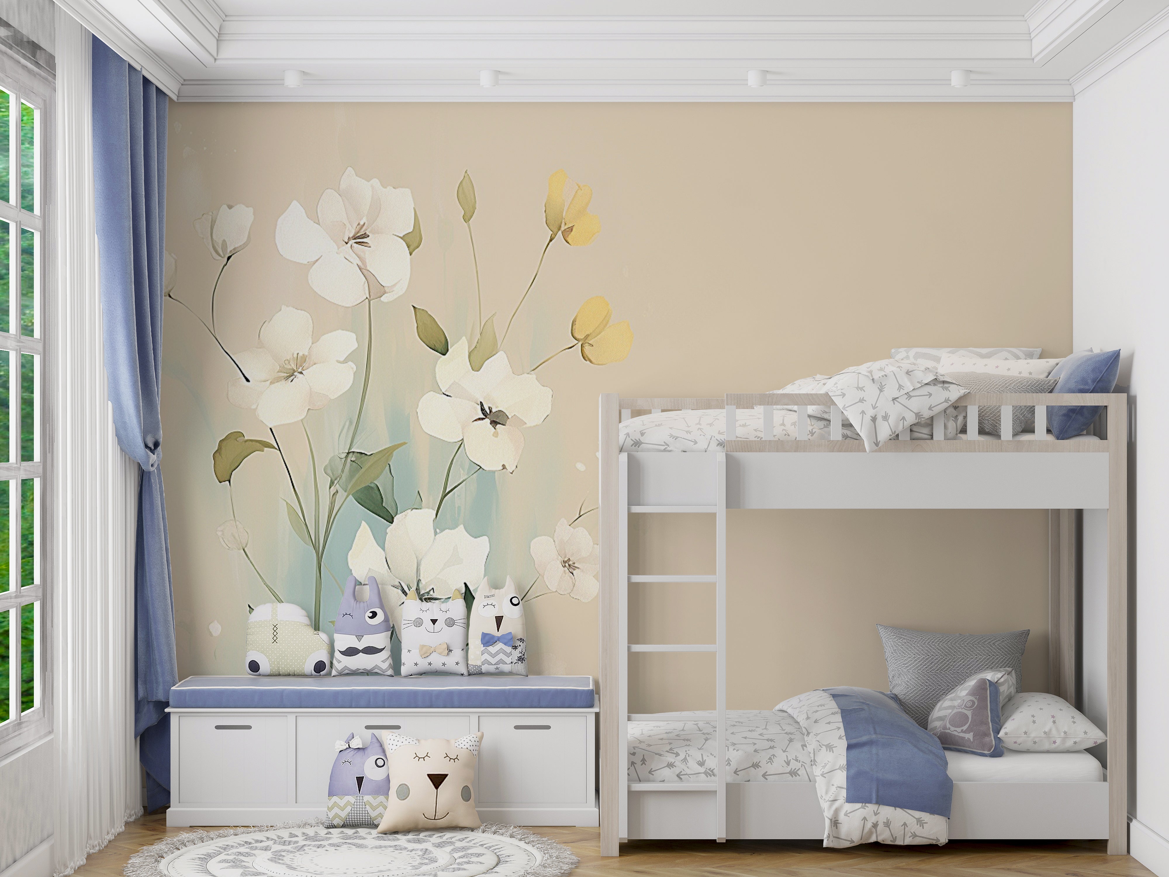 Elegant Beige Watercolor Mural