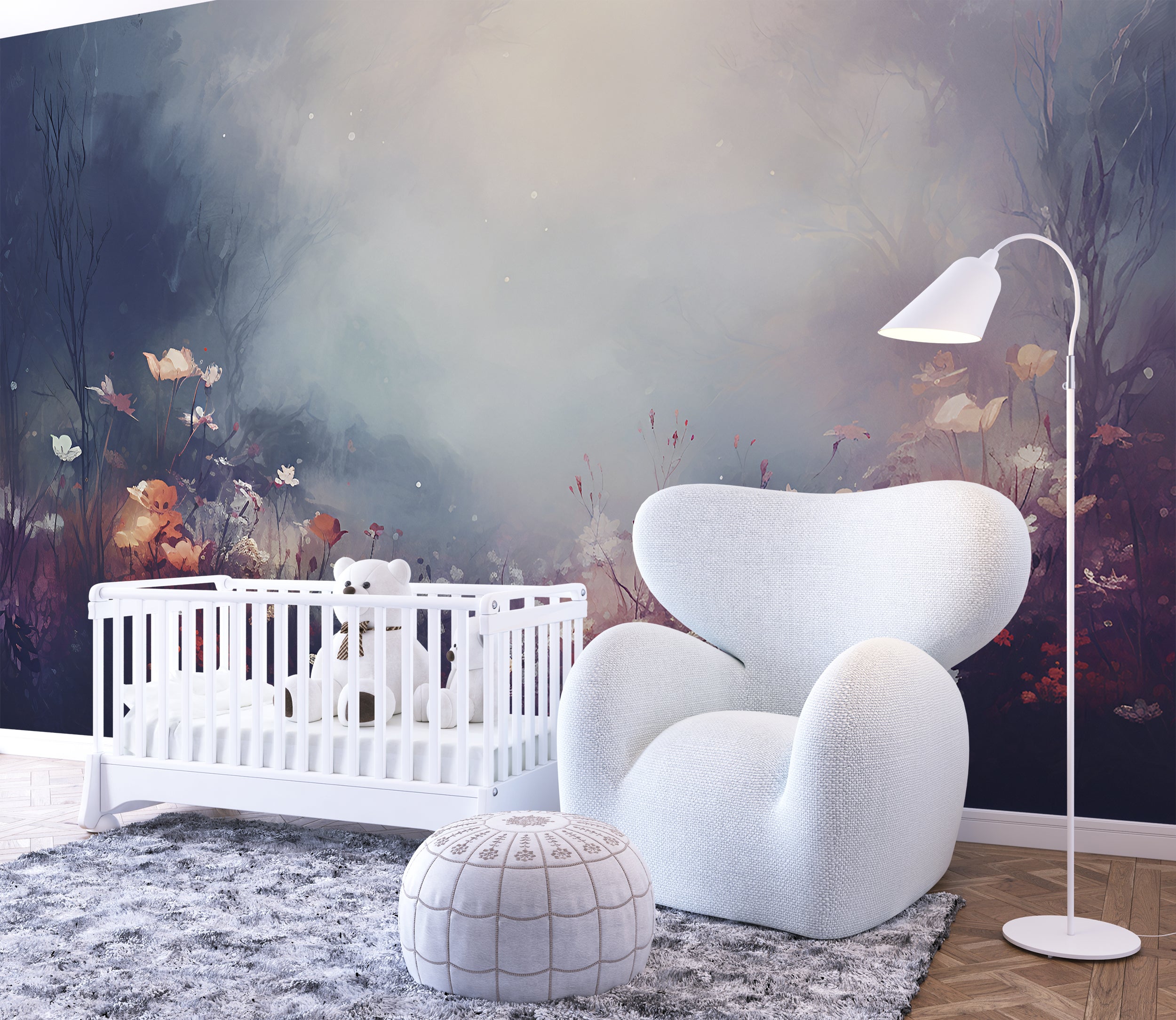 Self-Adhesive Flower Meadow Wall Covering"