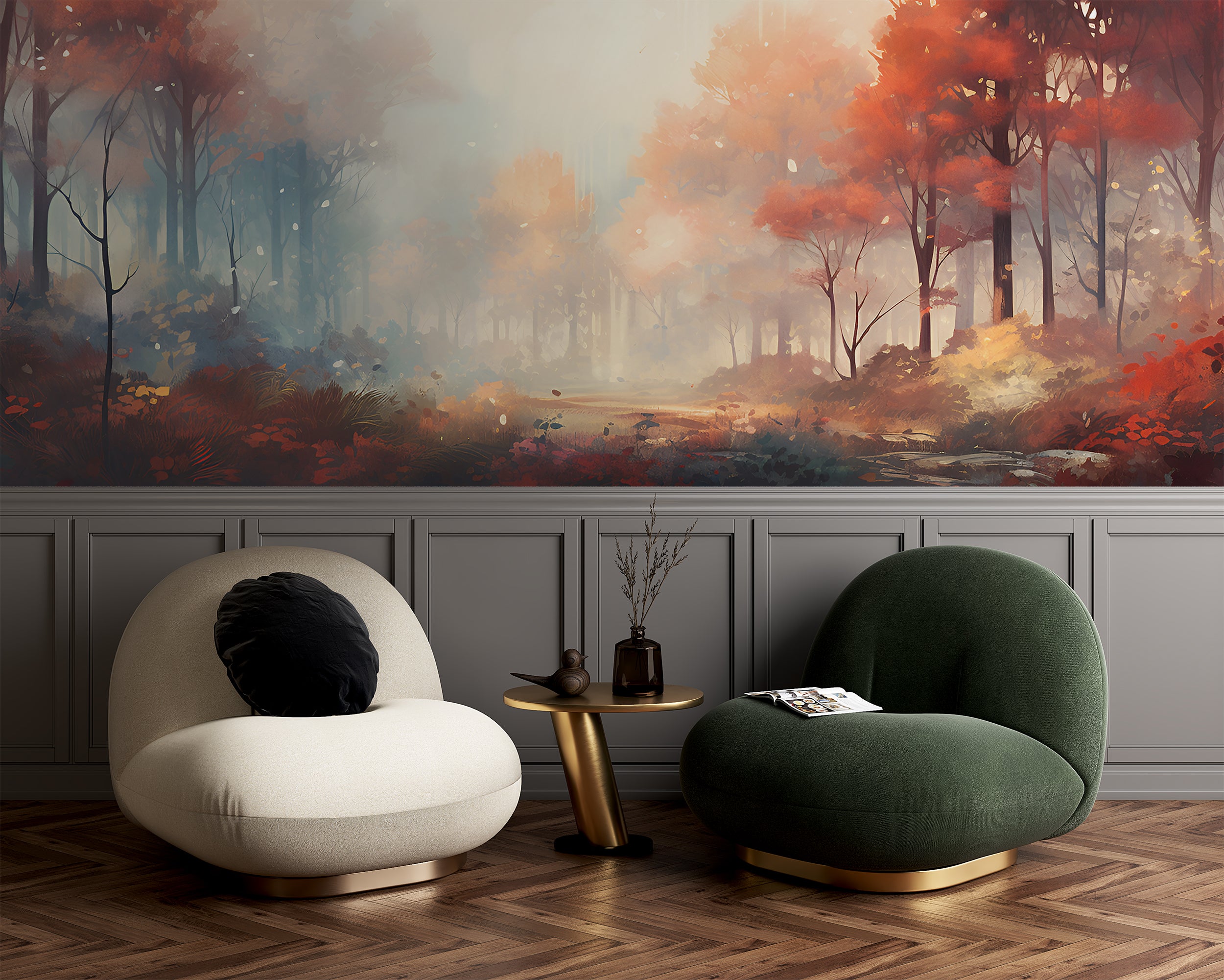 Nature-Inspired Watercolor Wallpaper Design