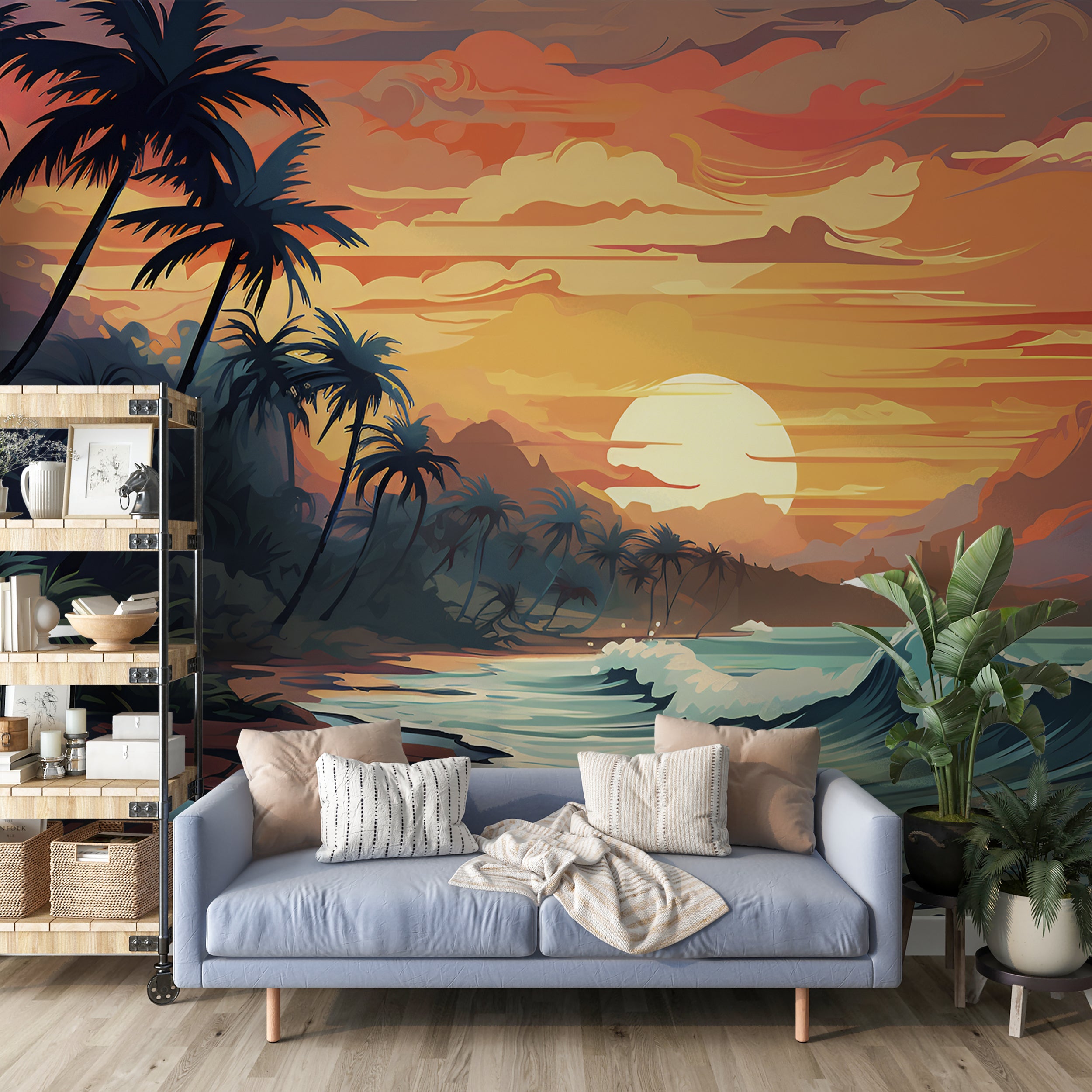 Grey Landscape Mural Peel and Stick