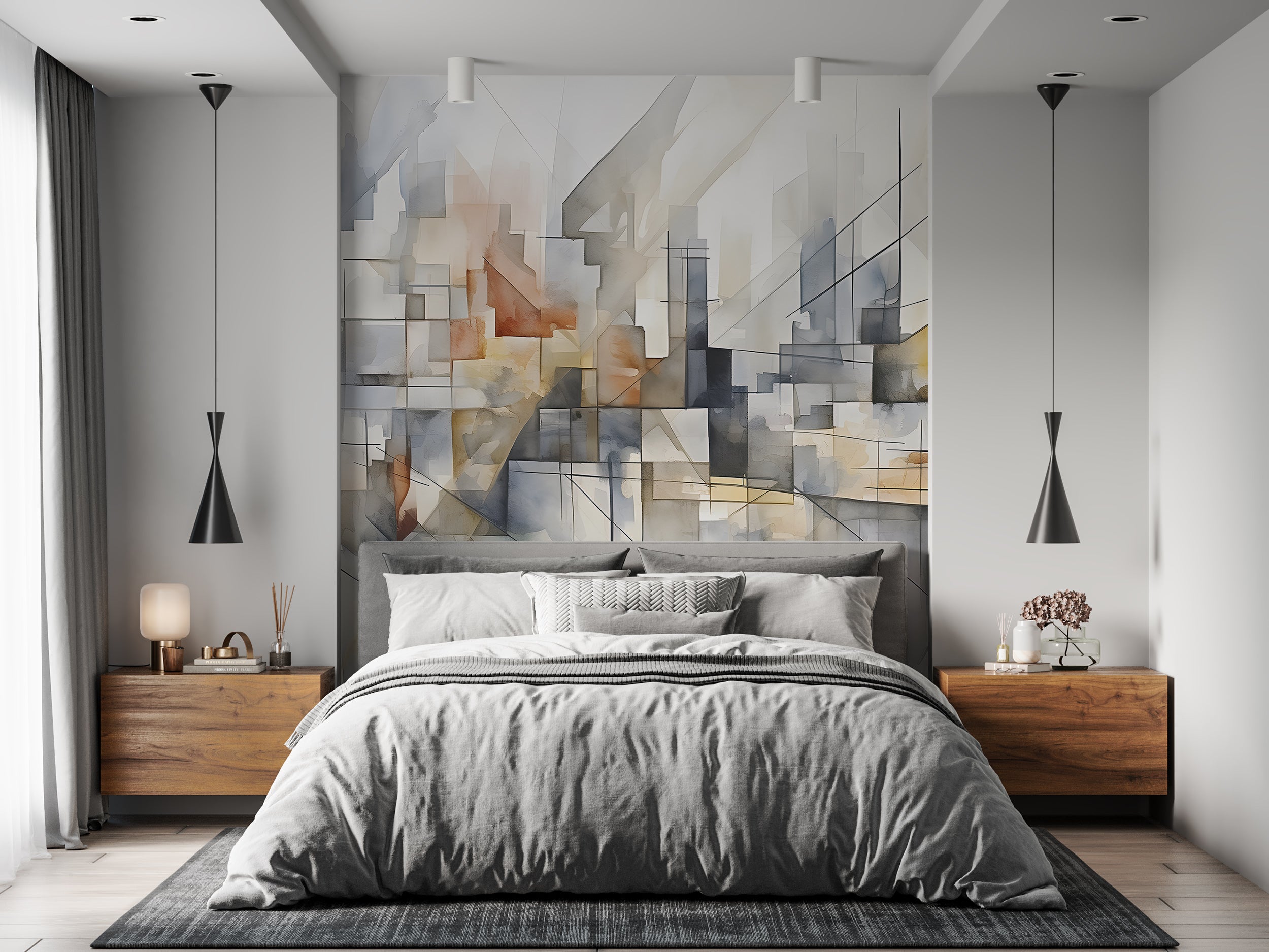 Abstract Watercolor Art Mural