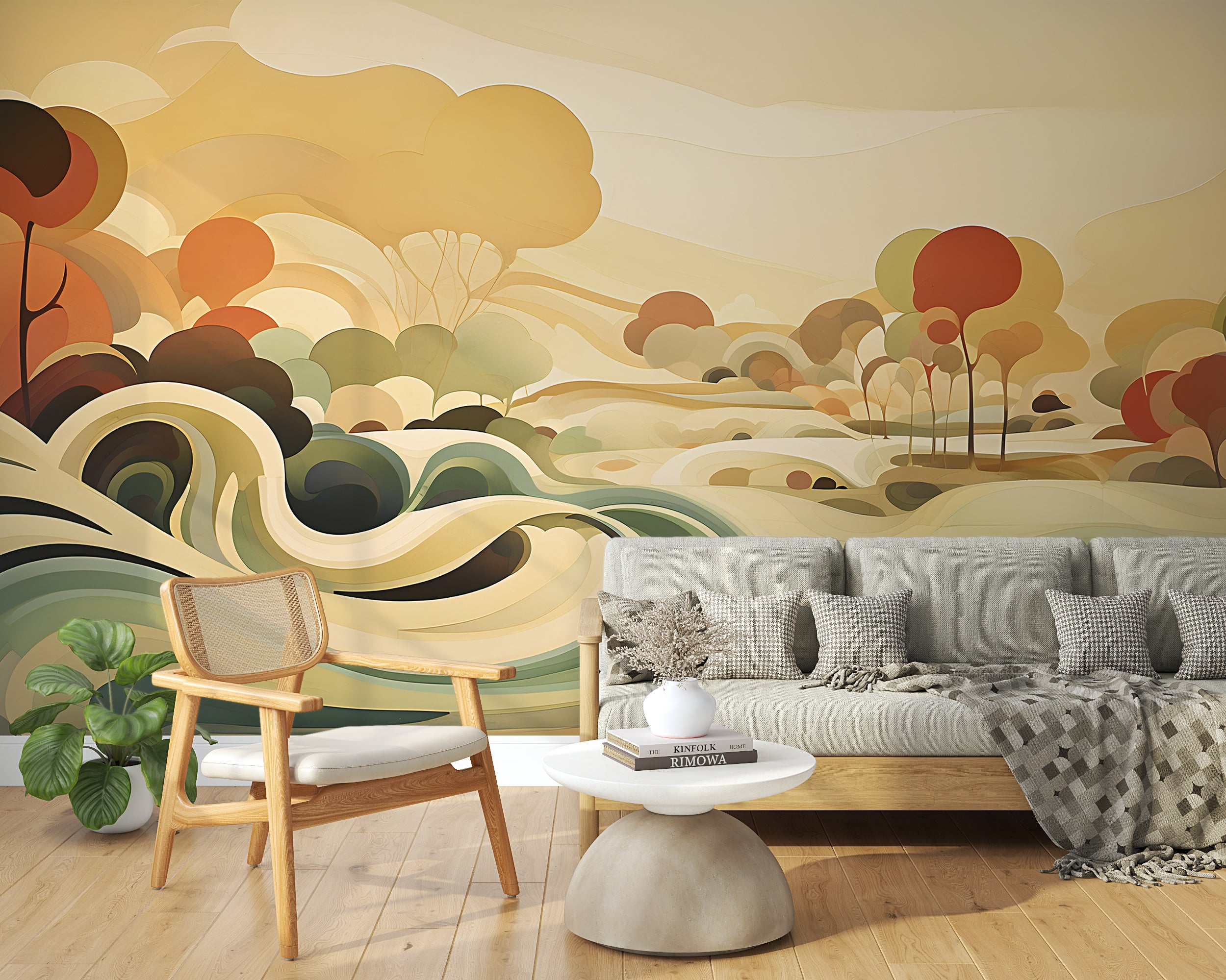 Easy-to-Install Beige Wallpaper