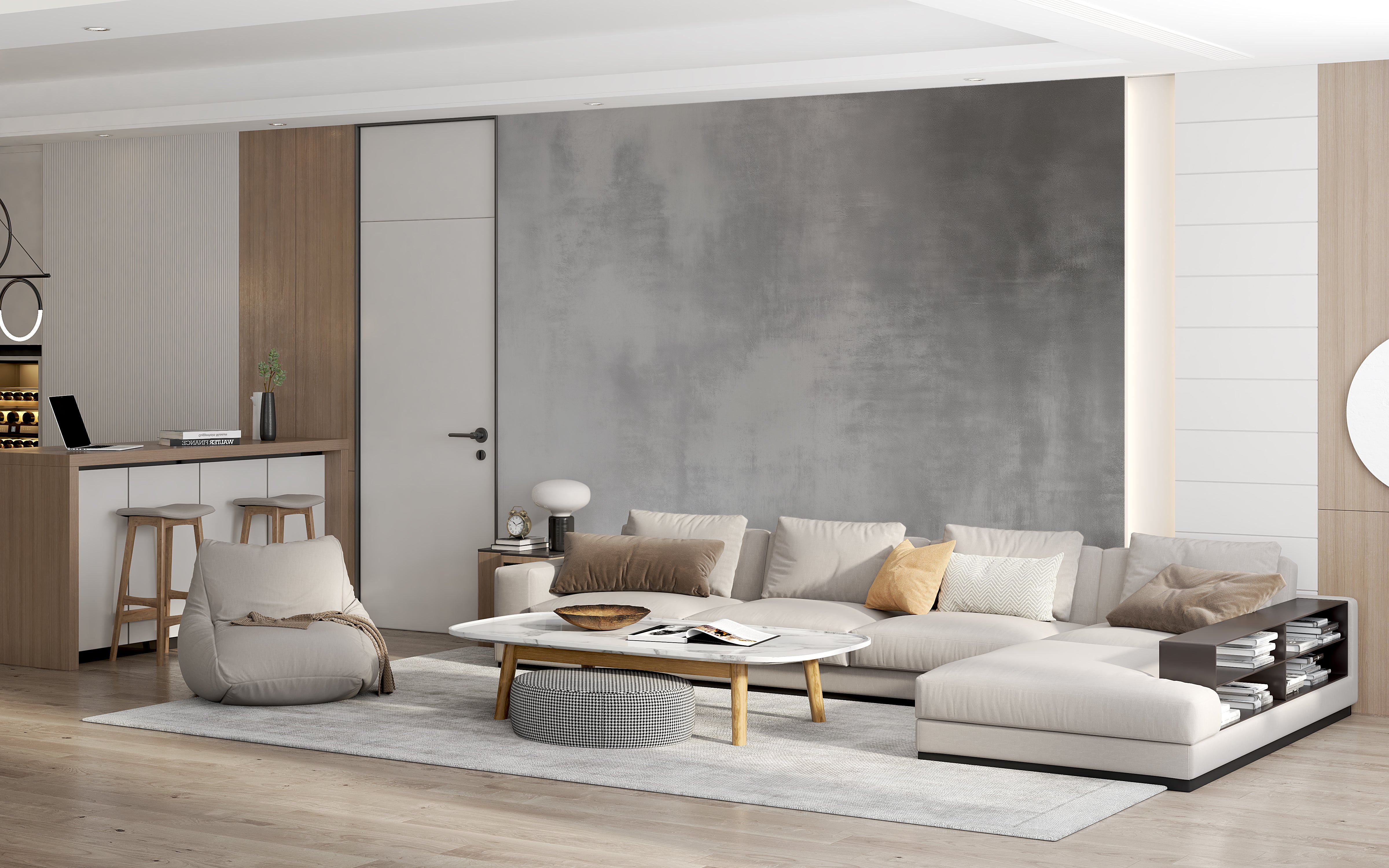 Modern Industrial Grey Concrete Texture Wallpaper for Chic Interiors