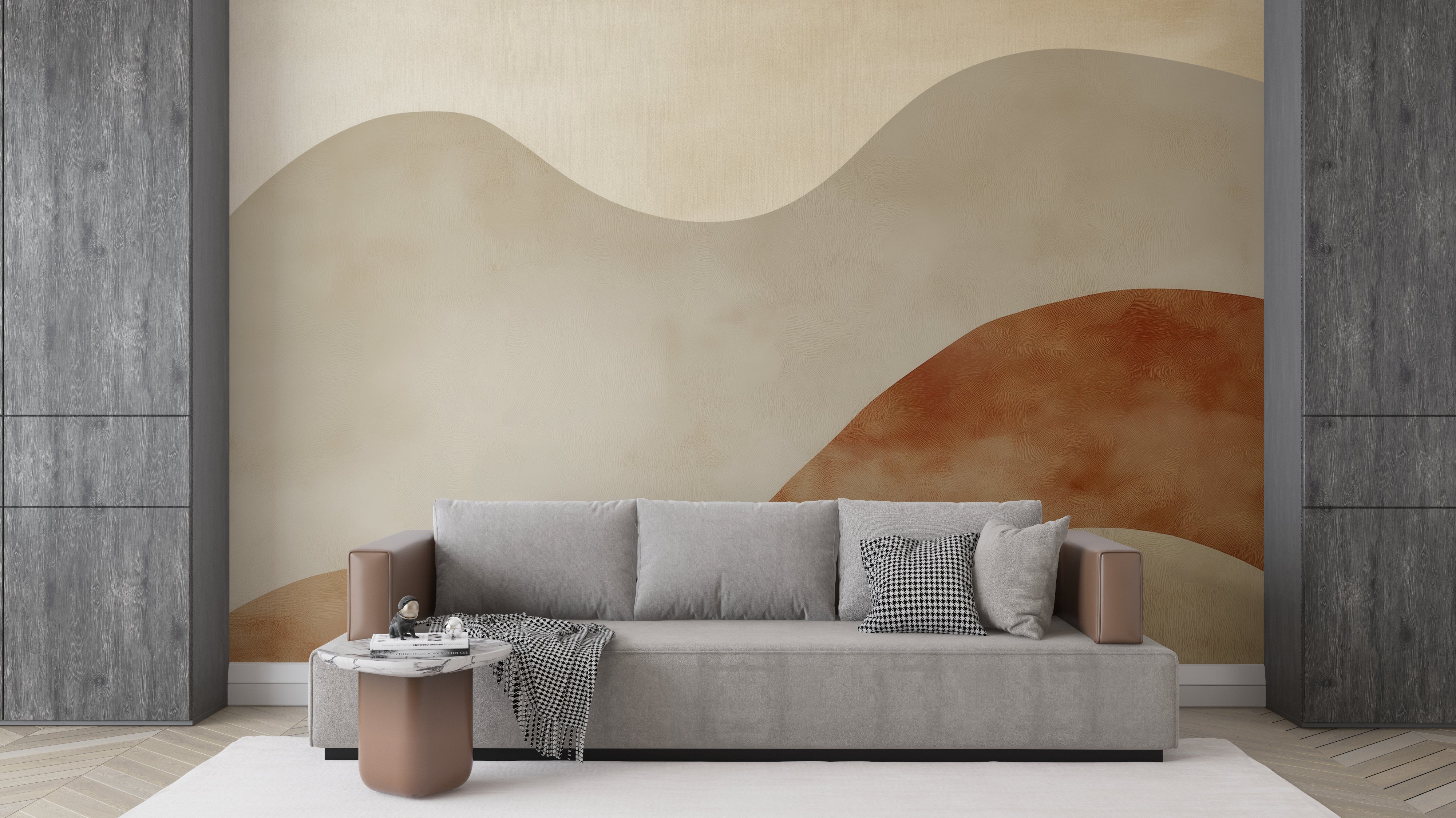 Abstract Earthy Tones Wallpaper – Modern Organic Art for Home Decor