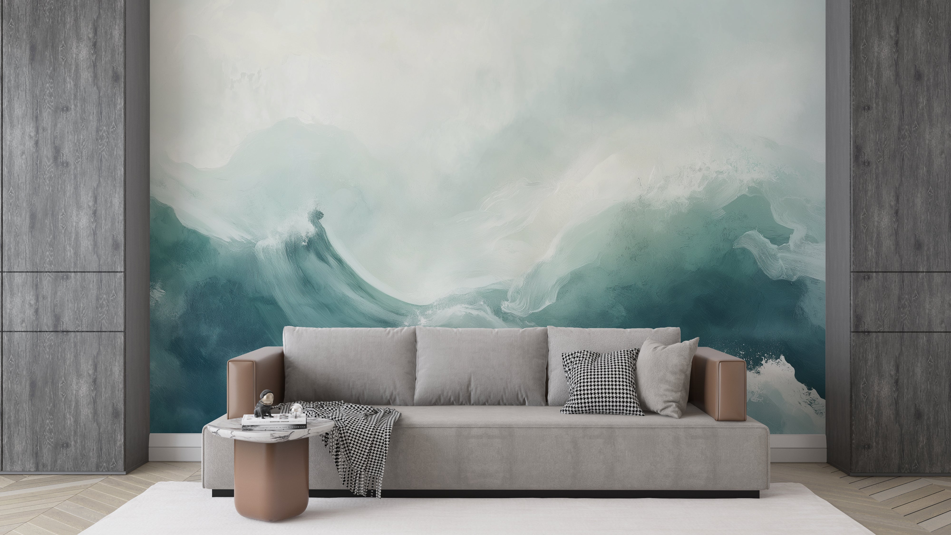 Ocean Waves Wallpaper Mural - Tranquil Blue Sea Landscape for Home Decor