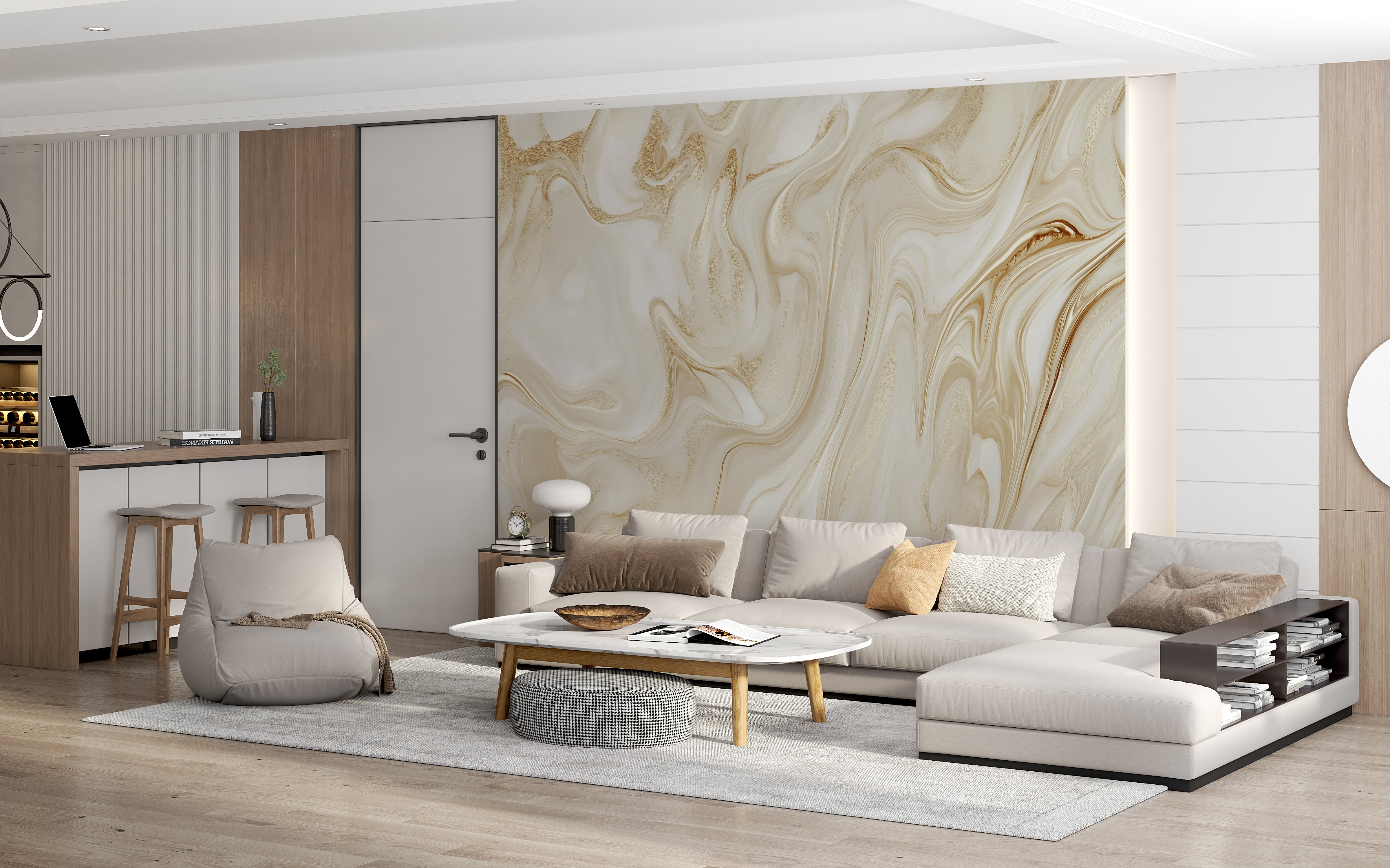 Elegant marble texture wallpaper for chic interiors