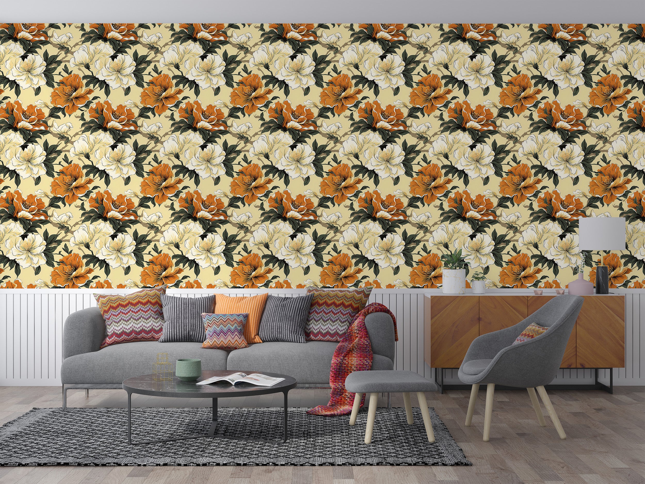 Captivating Floral Pattern in Beige