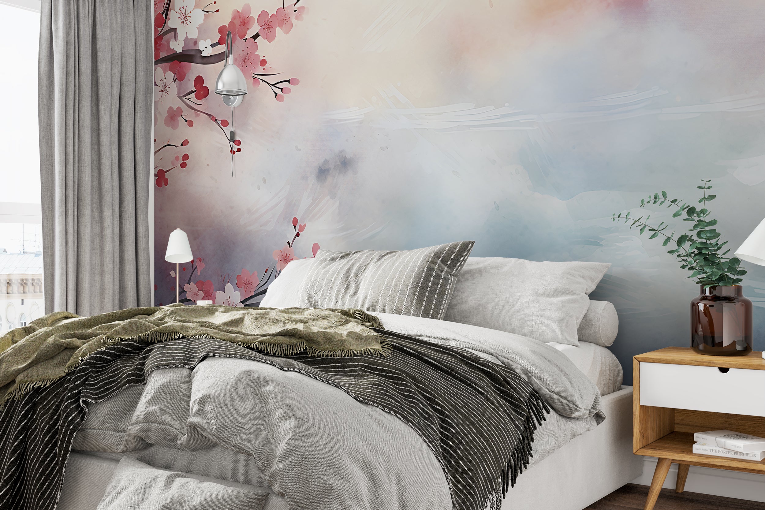 Blue And Pink Floral Wallpaper For Home