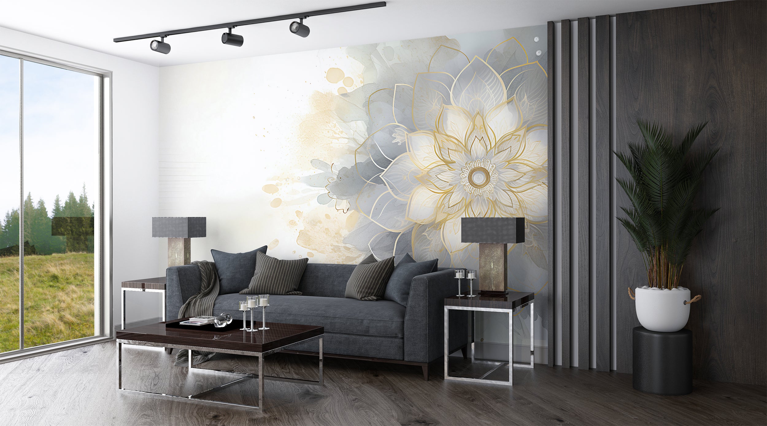 Soothing Grey Rose Wall Decor