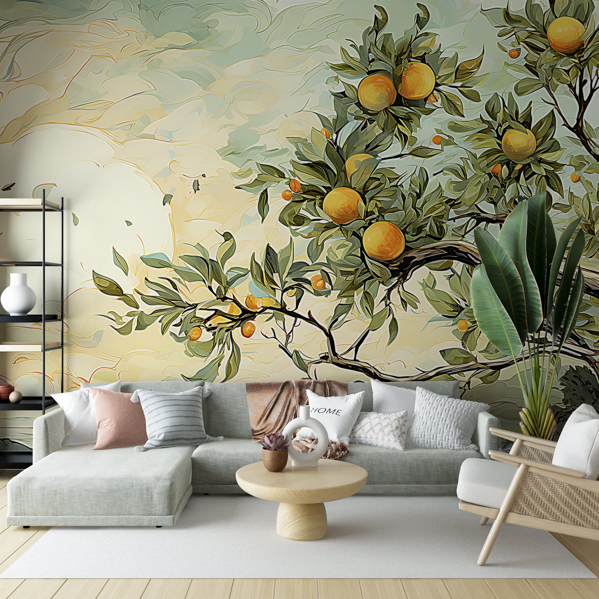 Peel And Stick Colorful Botanical Wallpaper