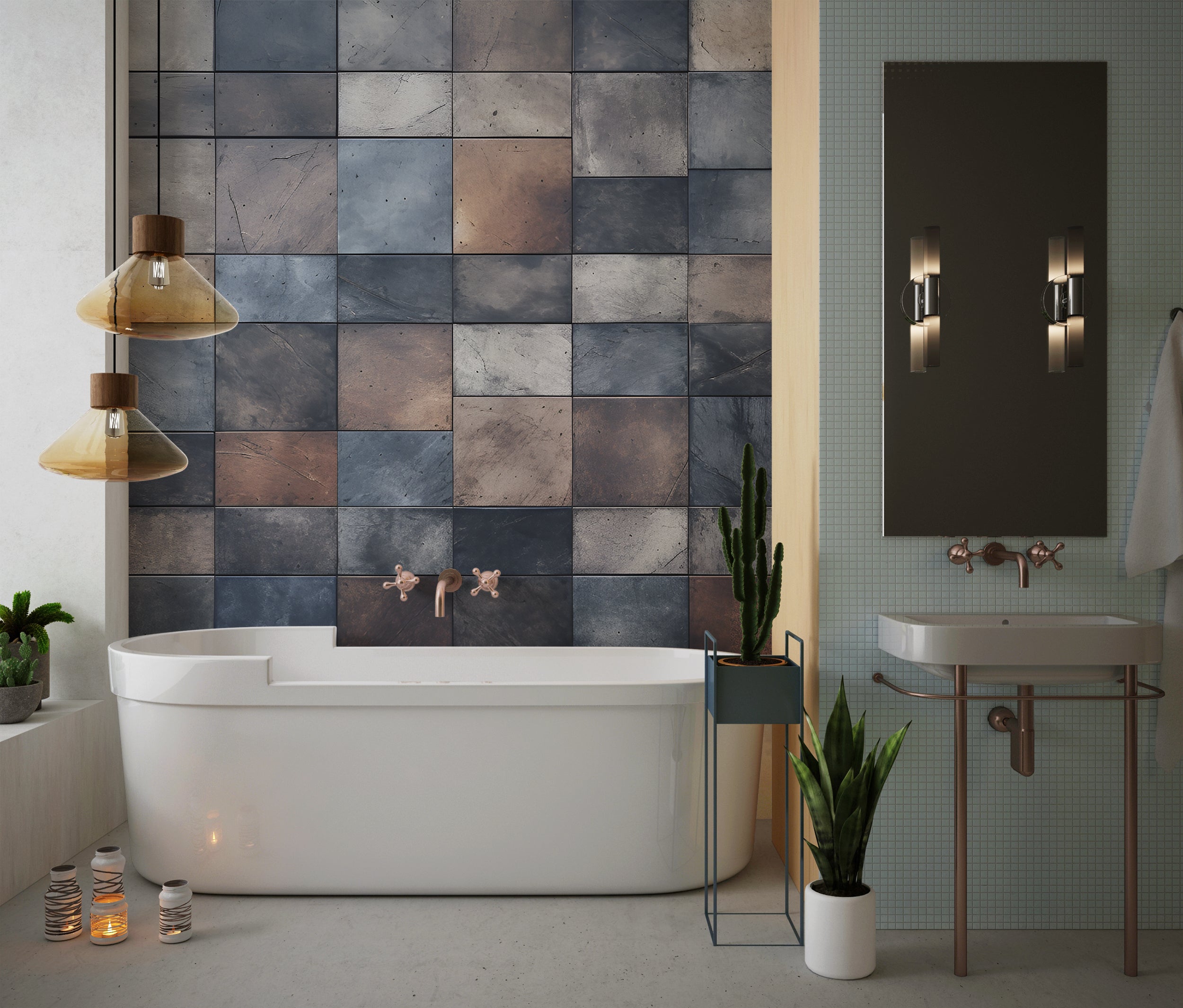 Abstract Mural Tile Peel and Stick