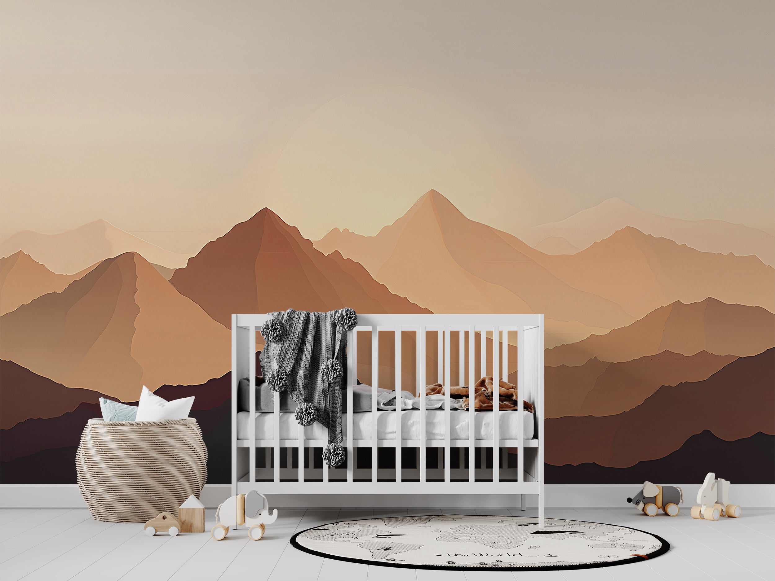Sand Dunes Wallpaper, Peel and Stick Desert Wall Mural, Removable Beige and Brown Mountains Landscape Art, Custom Size Wall Decor