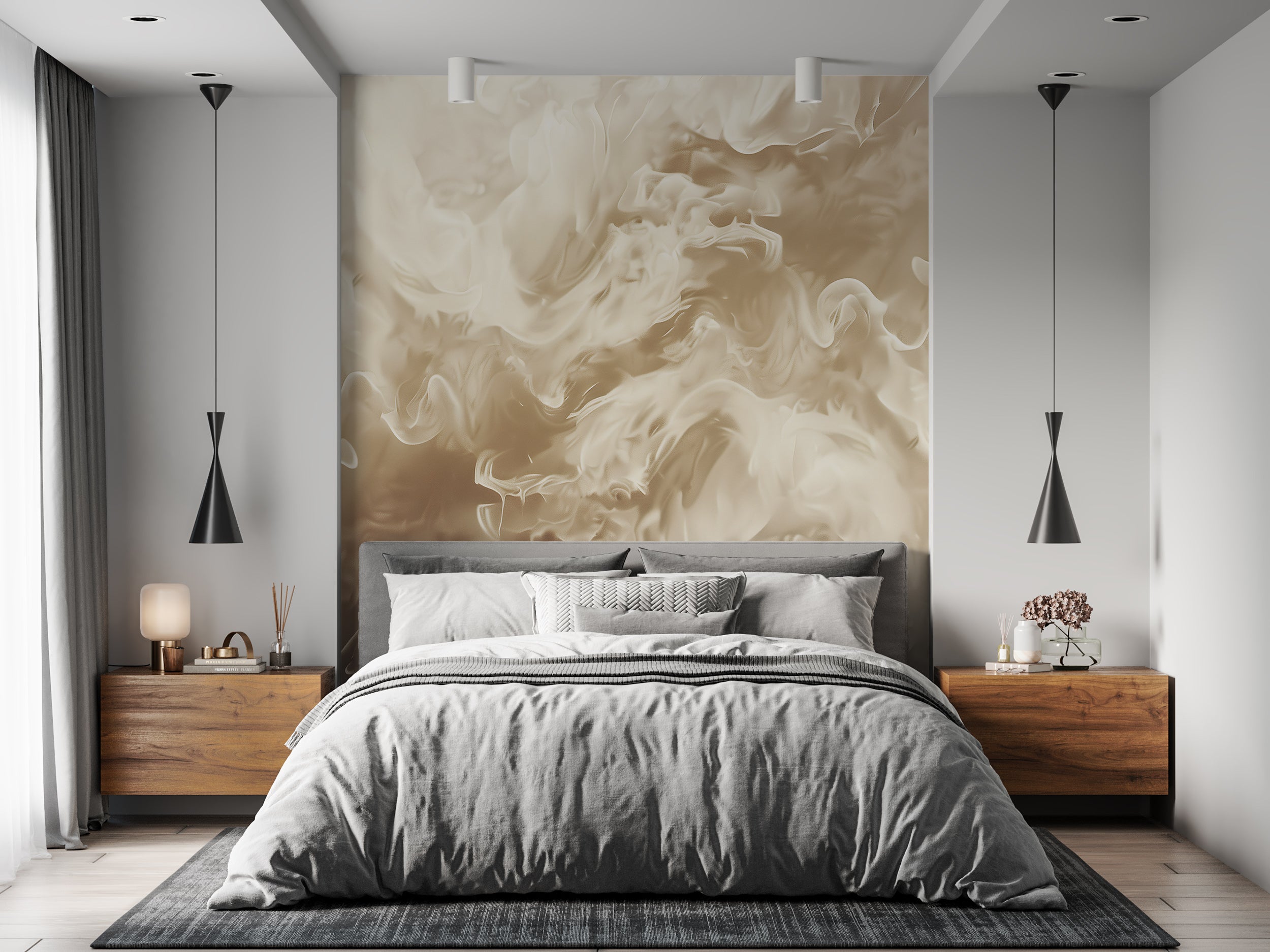 Beige Alcohol Ink Wallpaper, Abstract Accent Wall Decor, Peel and Stick Liquid Mural, Light Beige Marble Mural, Removable Watercolor Art