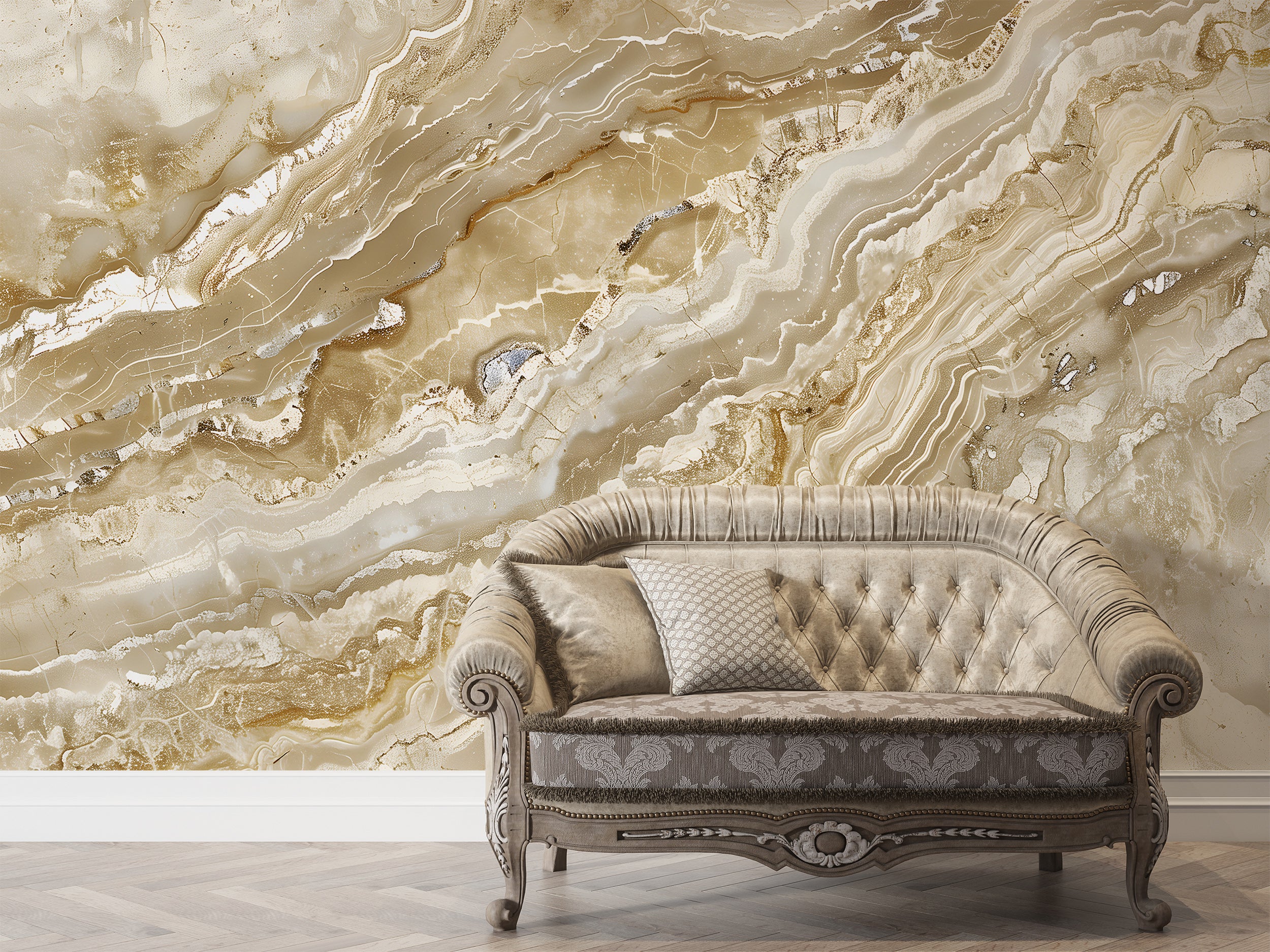 Marble Wall Mural, Removable Marble Wallpaper, Detailed Marble Texture Accent Wall Decor, Peel and Stick Beige Stone Wall Art, Custom Size