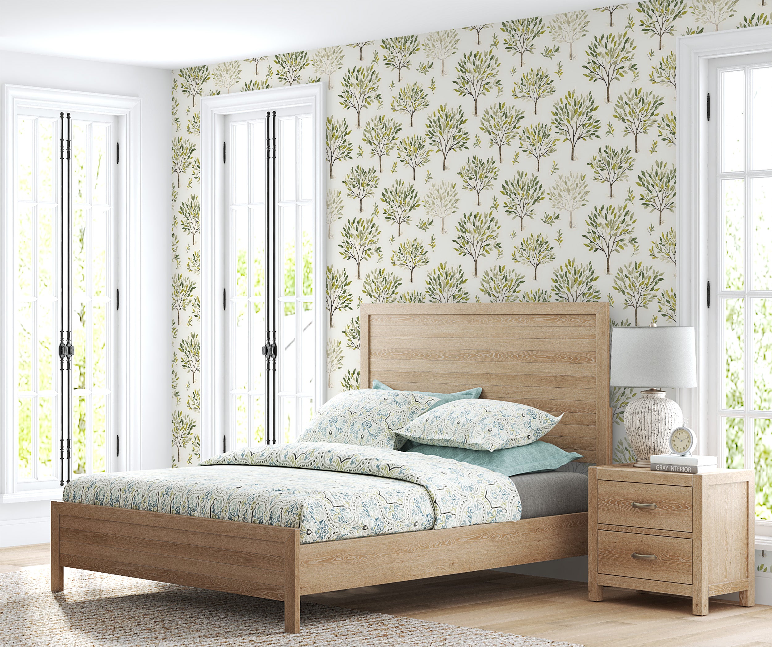 Timeless Olive Branch Wallpaper for Natural Decor