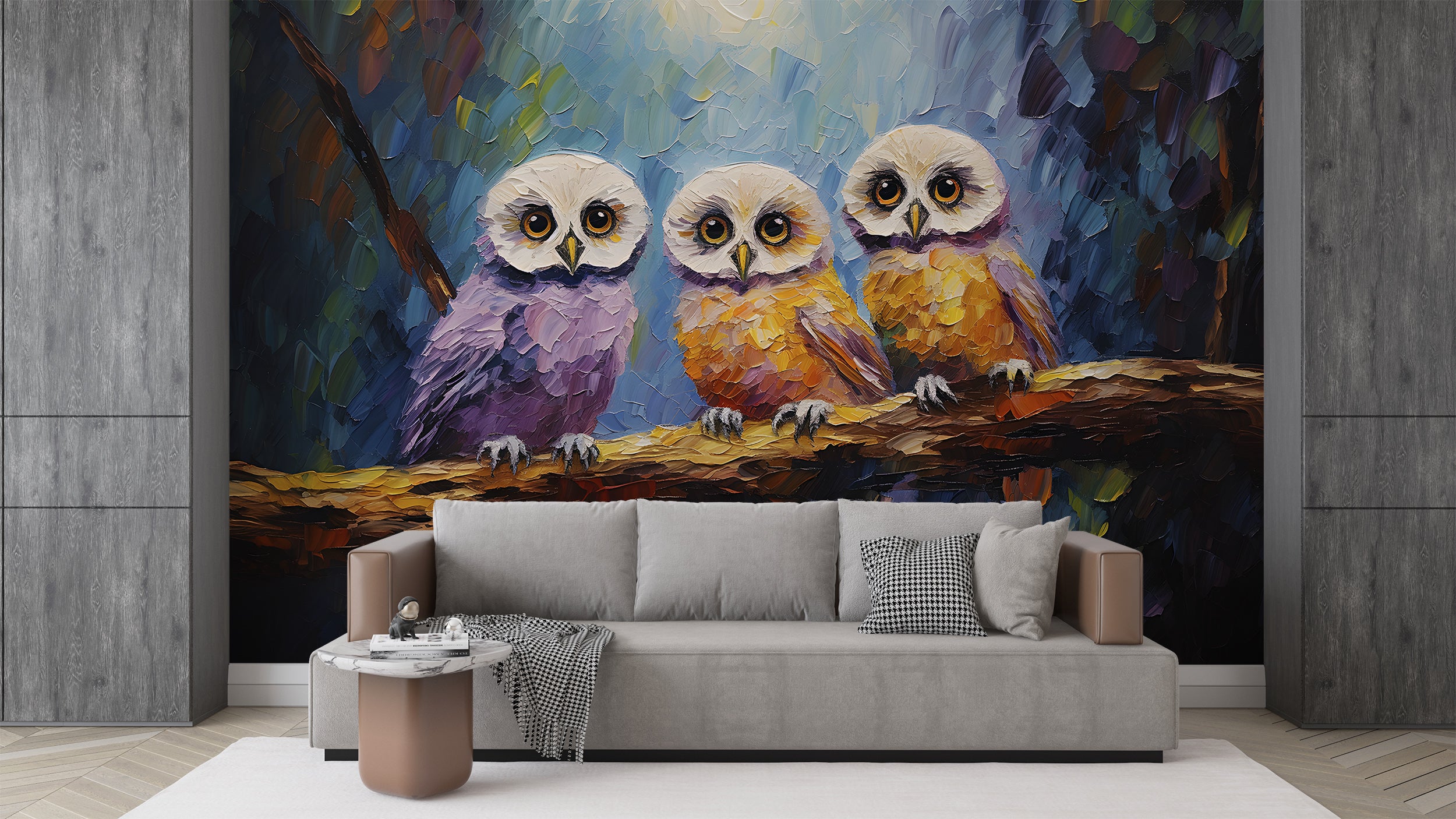 Peel and Stick Colorful Birds Wallpaper