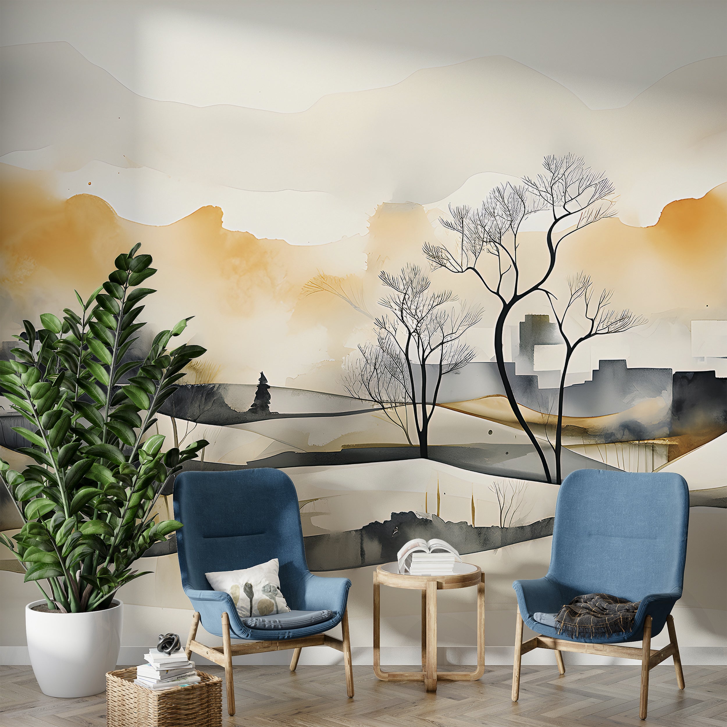 Self Adhesive Watercolor Mural
