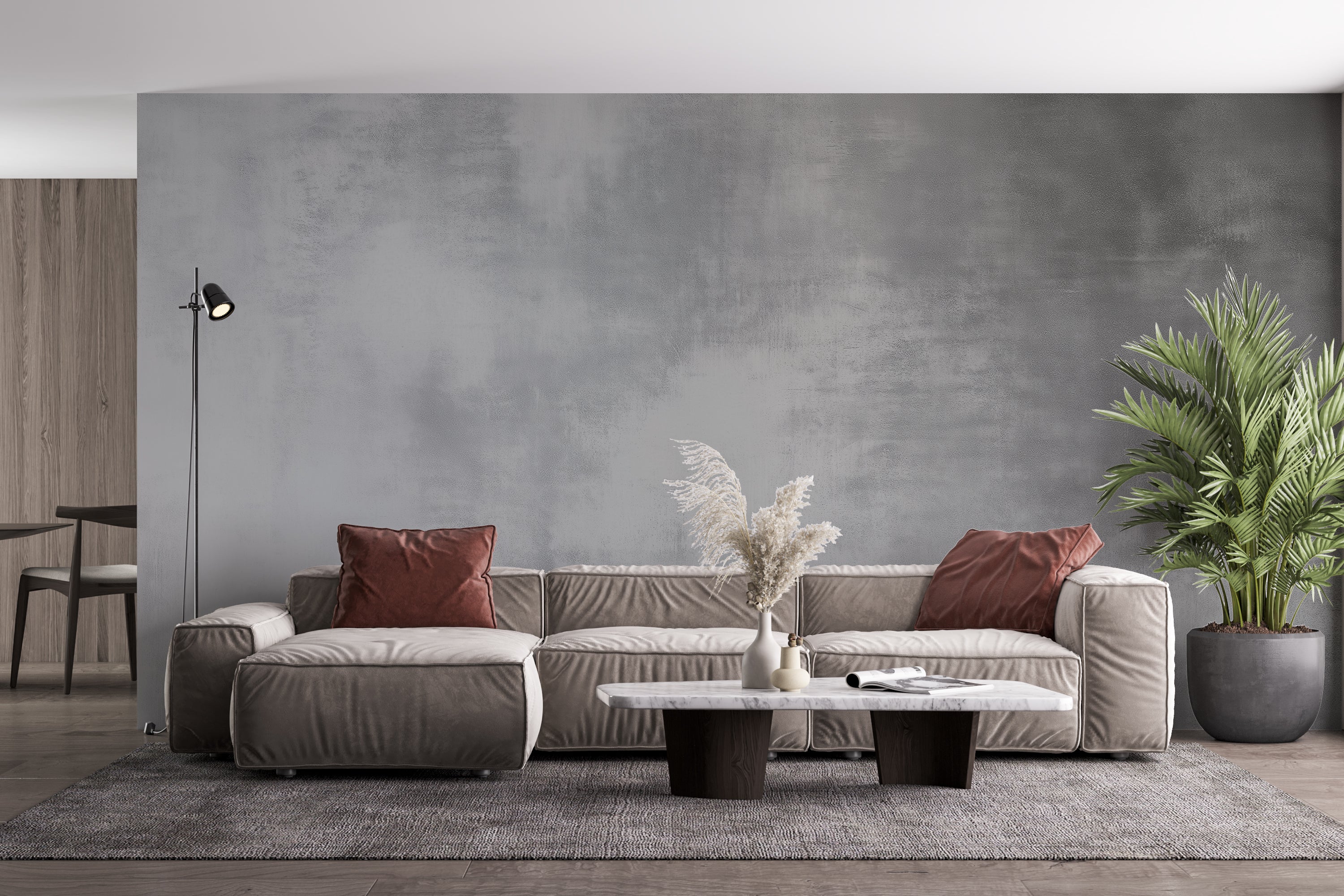 Modern Industrial Grey Concrete Texture Wallpaper for Chic Interiors