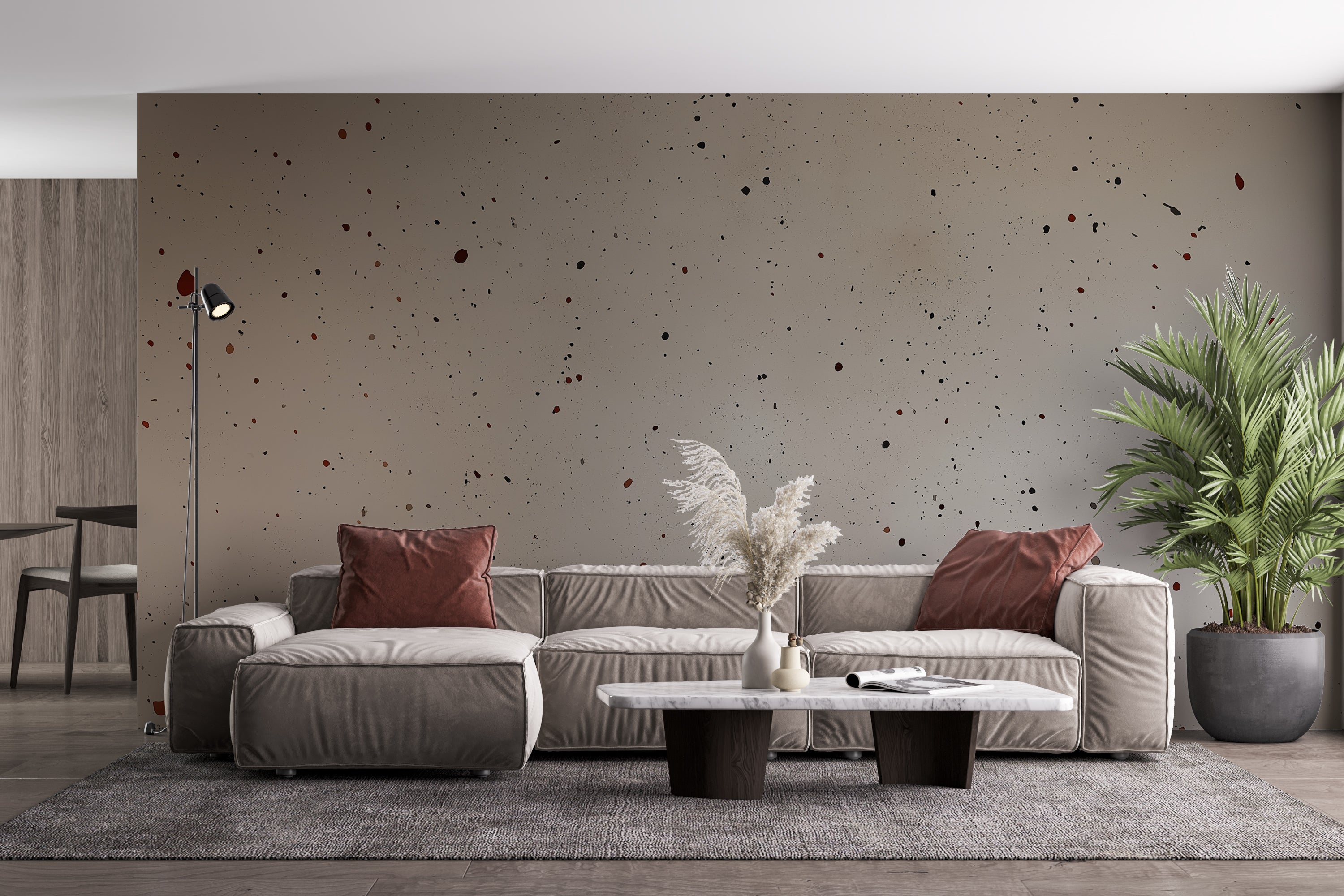 Elegant speckled wallpaper for minimalist interiors
