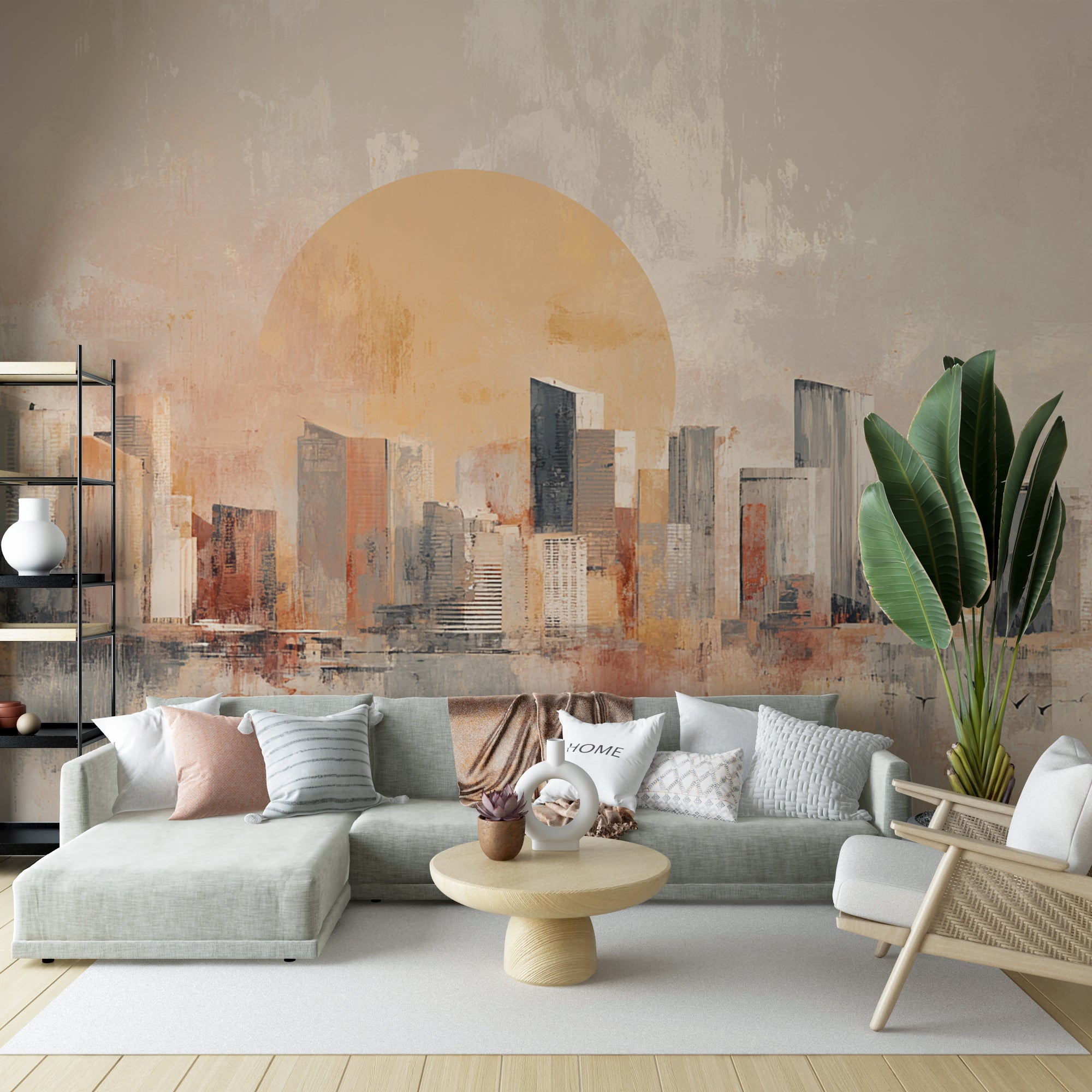 taupe and gray skyline
architectural wall mural