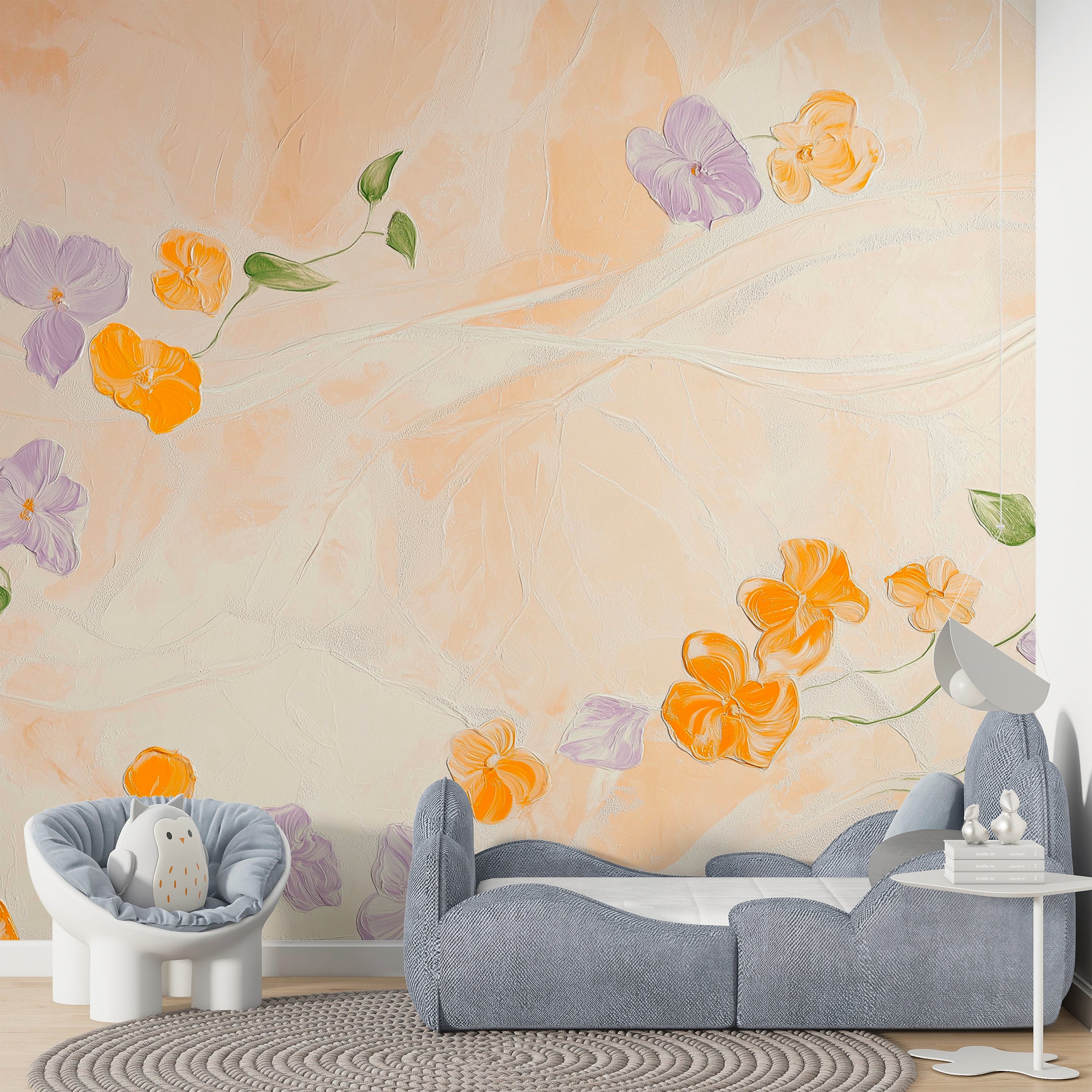 Floral Pastel Wallpaper – Elegant, Nature-Inspired Design for Home Decor