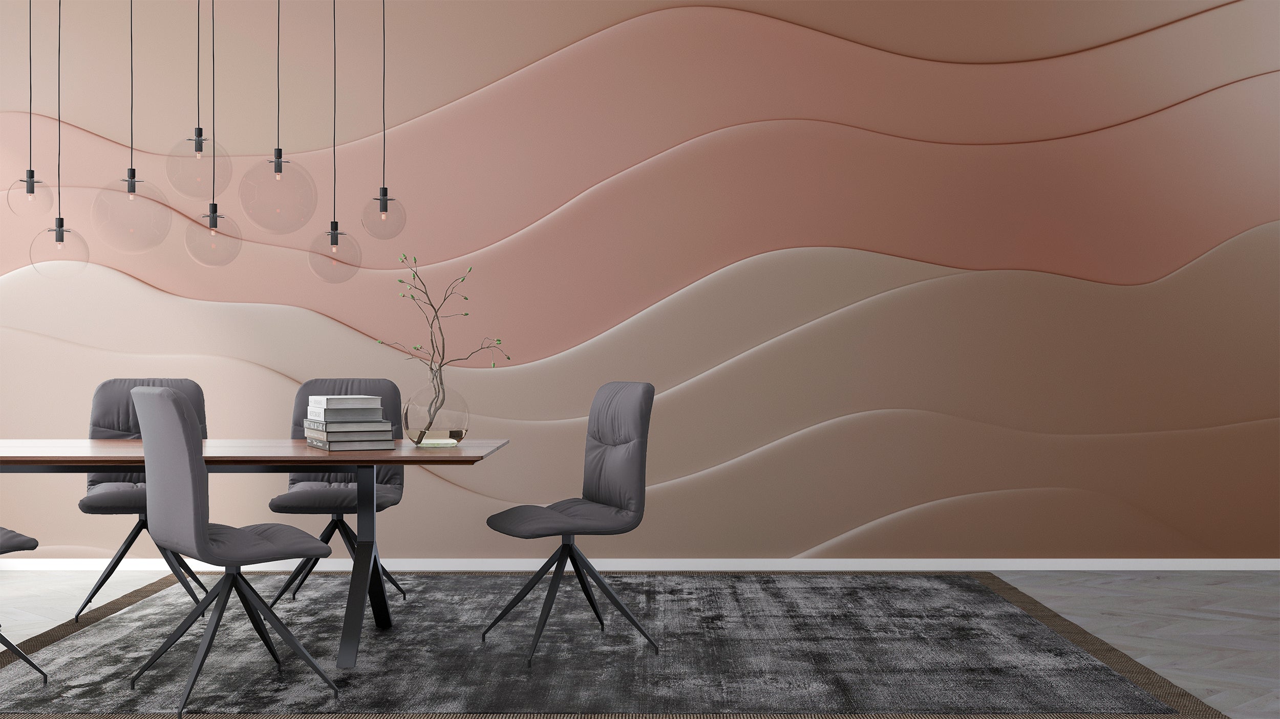 Elegant Beige and Pink Abstract Wallpaper - Perfect for Modern Home Decor