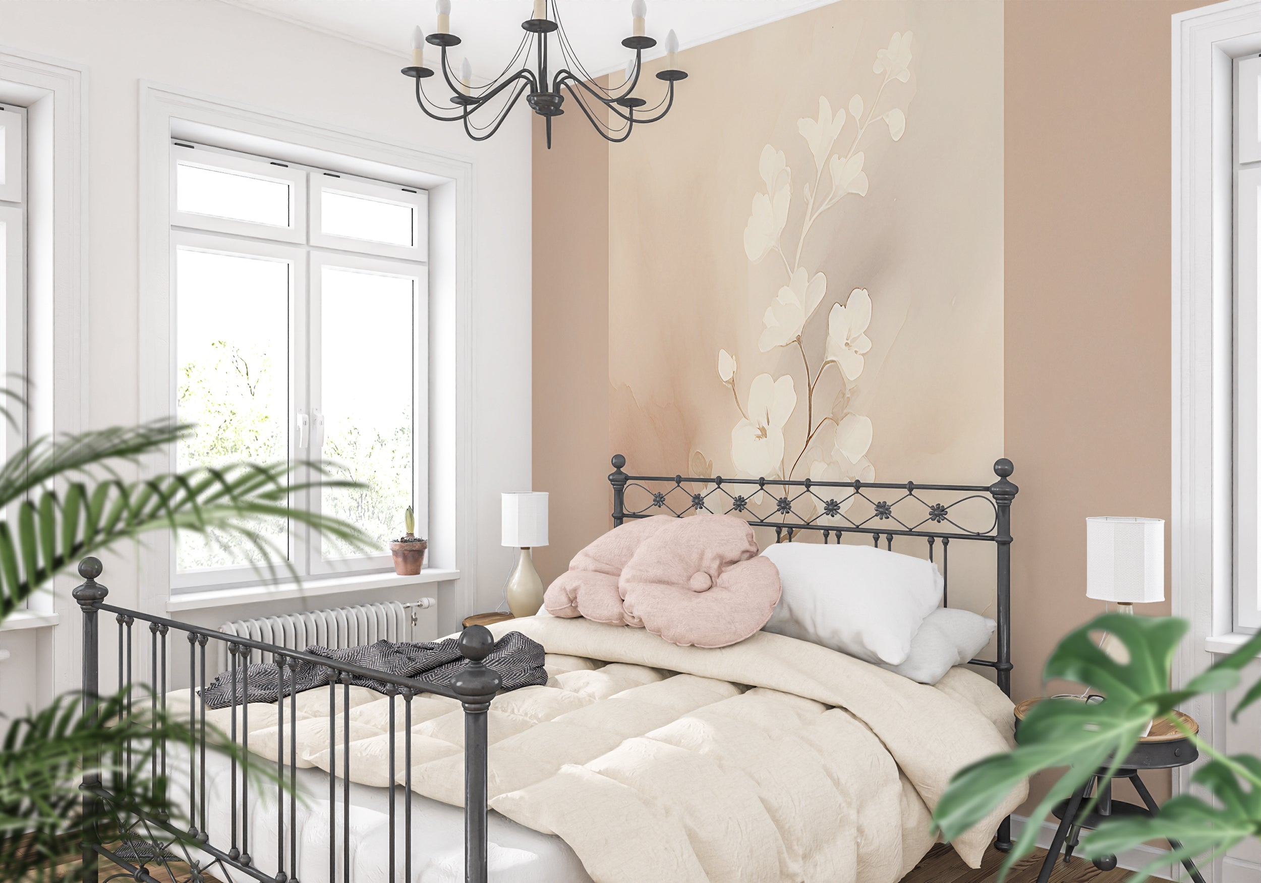 Beige Botanical Wallpaper