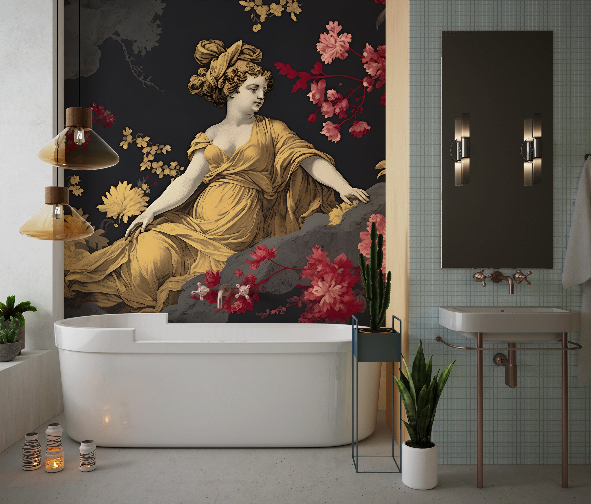 Art Wall Mural Vintage Women's Wallpaper