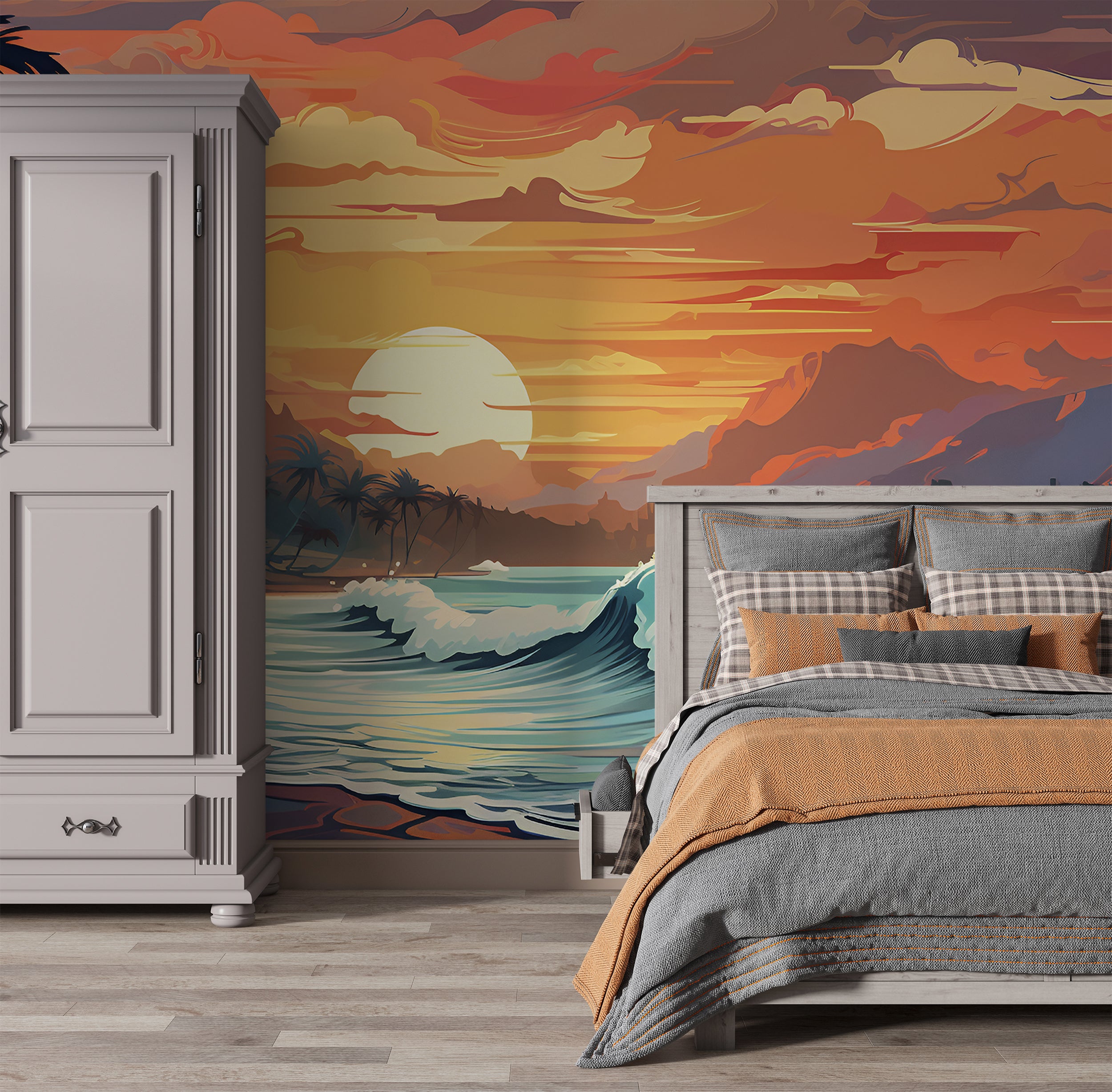 Elegant Gray Botanical Wallpaper