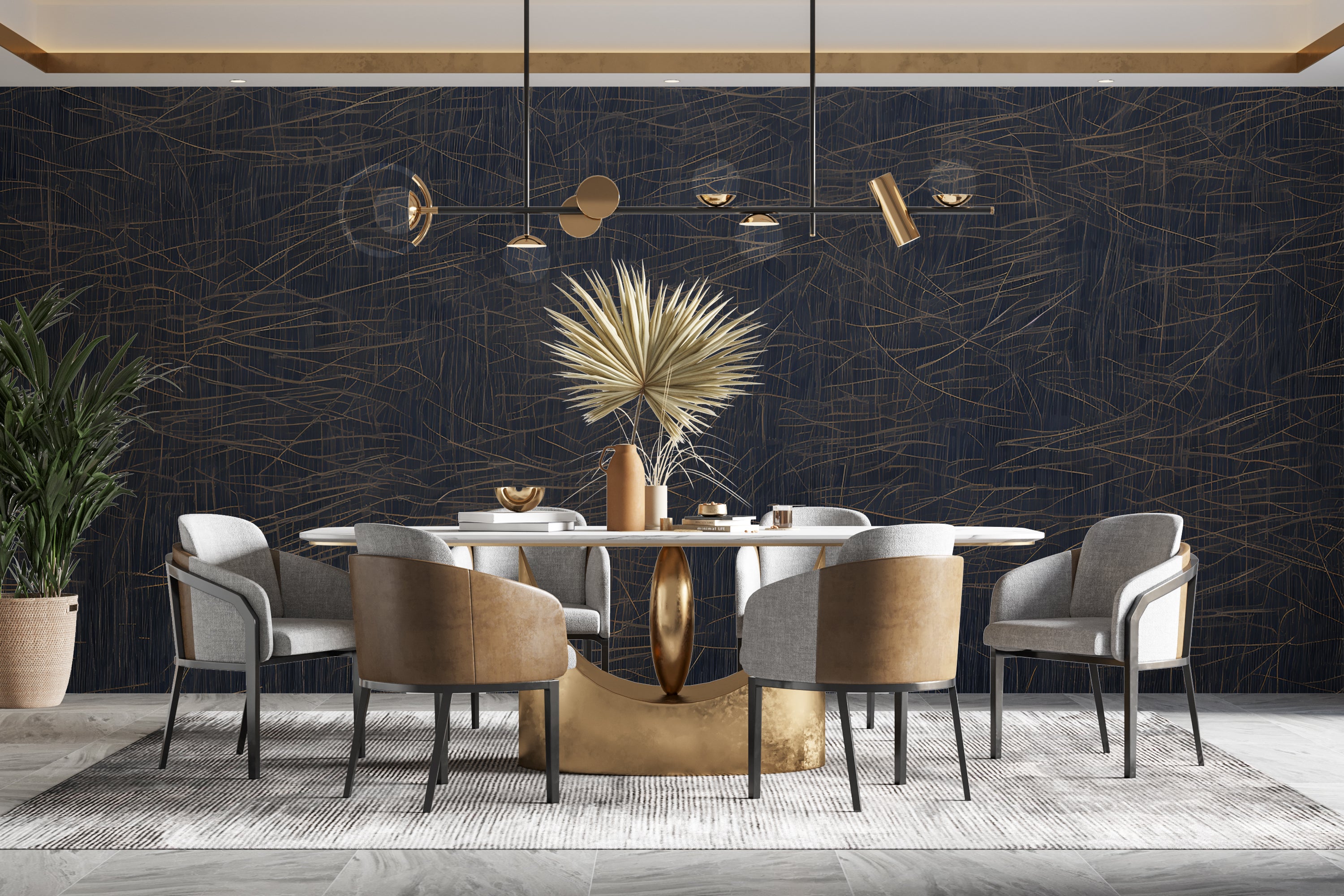 Dark Blue Concrete Peel and Stick Design