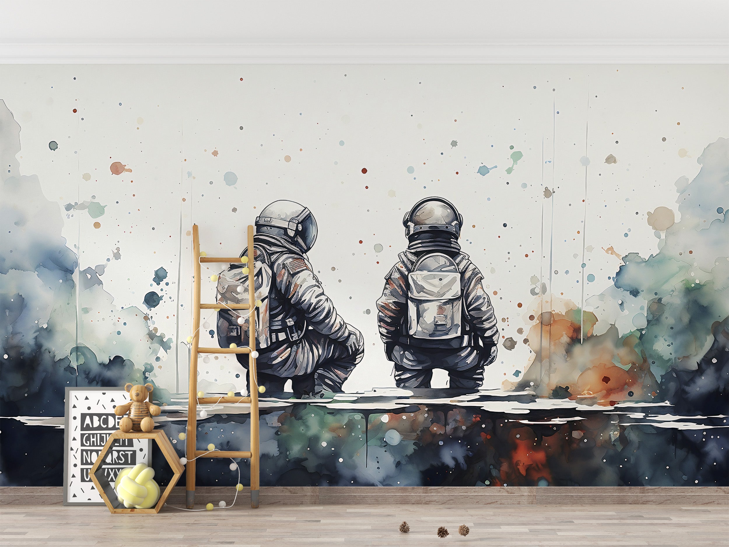 Self-Adhesive Watercolor Kids Wallpaper Detail