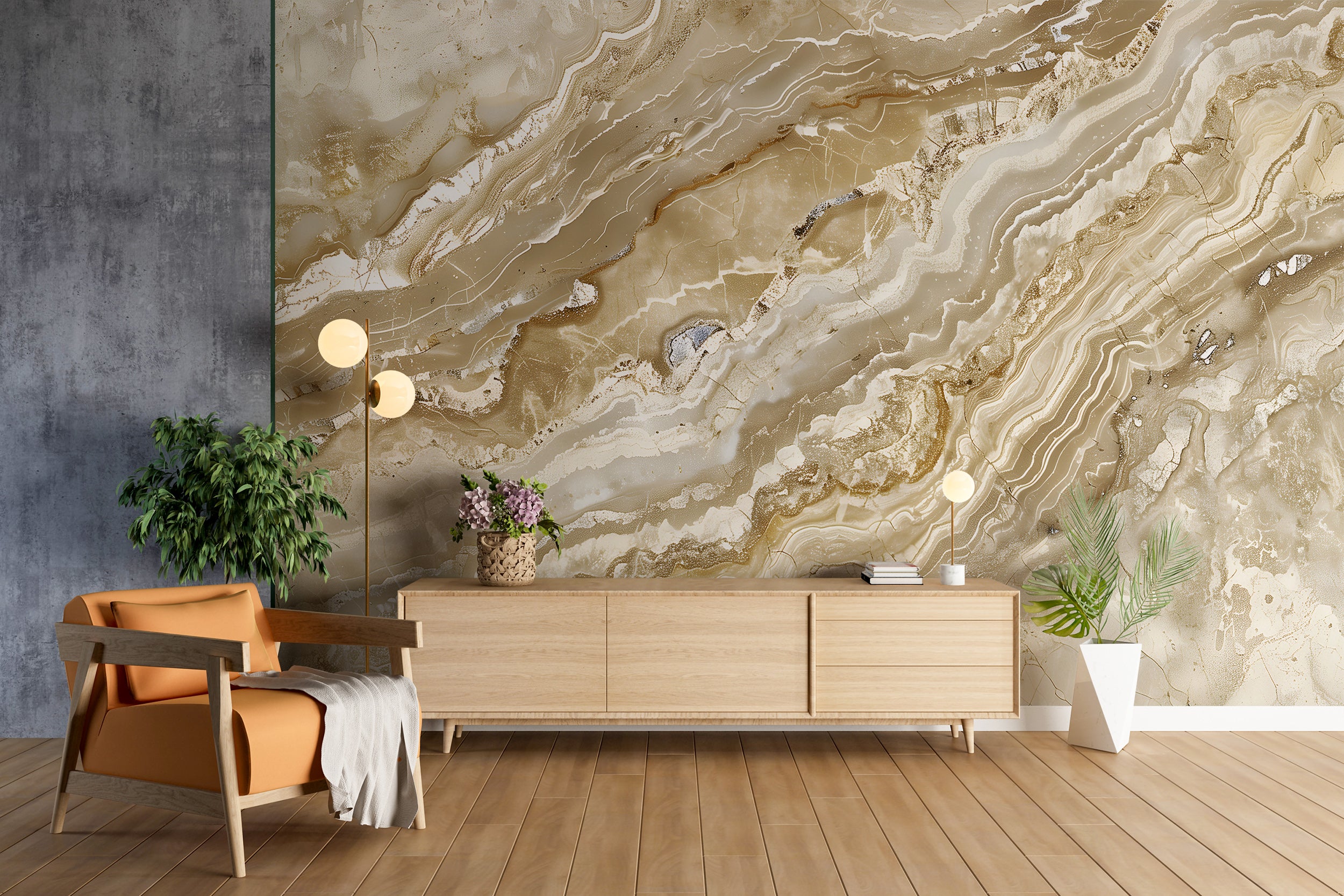 Marble Wall Mural, Removable Marble Wallpaper, Detailed Marble Texture Accent Wall Decor, Peel and Stick Beige Stone Wall Art, Custom Size