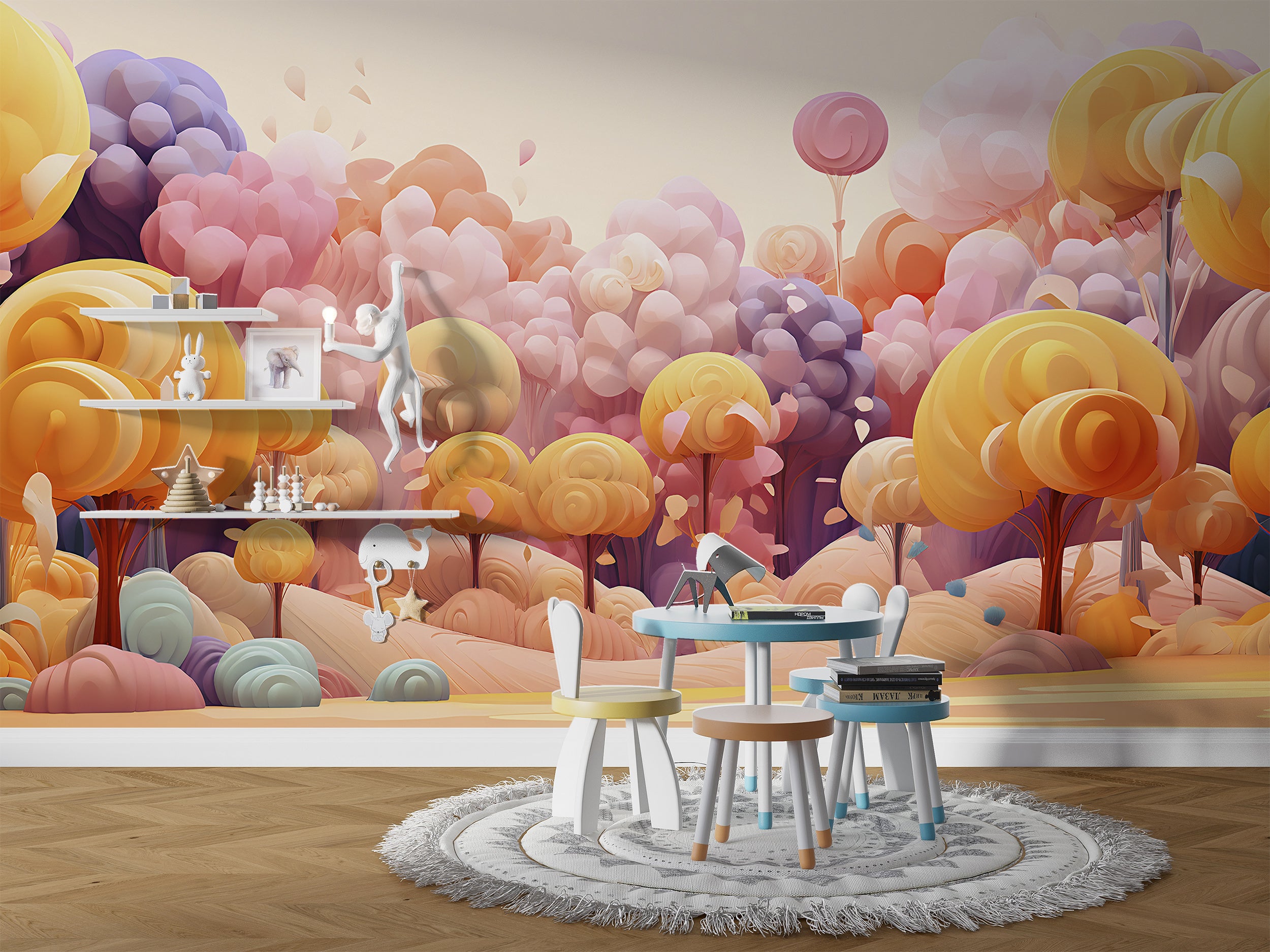 Transform Your Room with Abstract Forest Magic