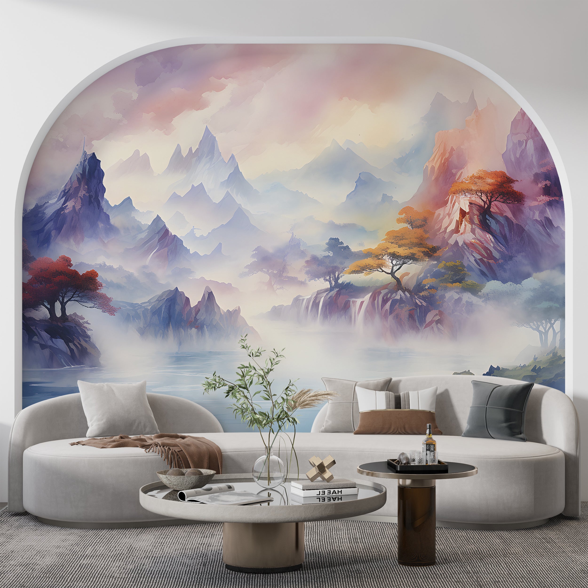 Vivid Watercolor Landscape Wallpaper