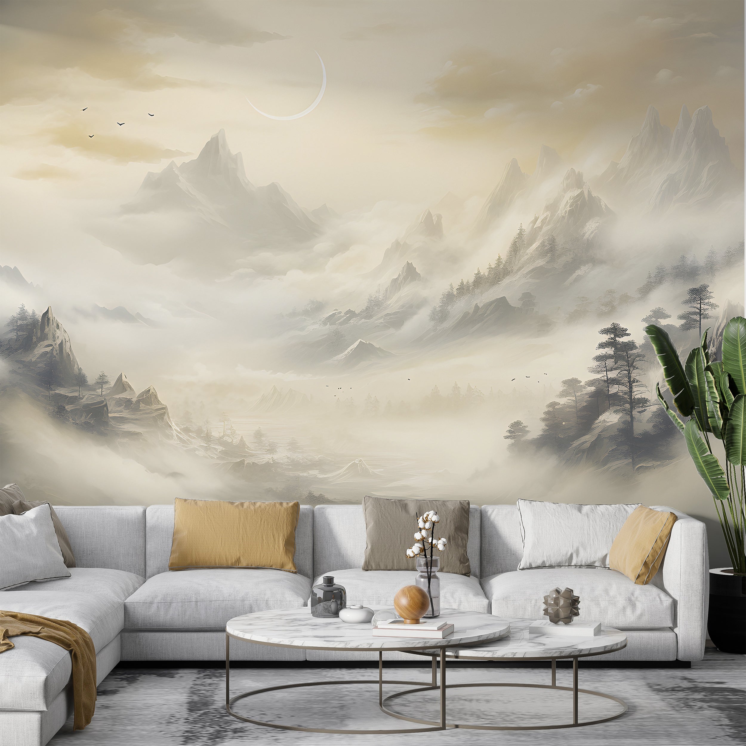 Foggy Mountain River Wallpaper