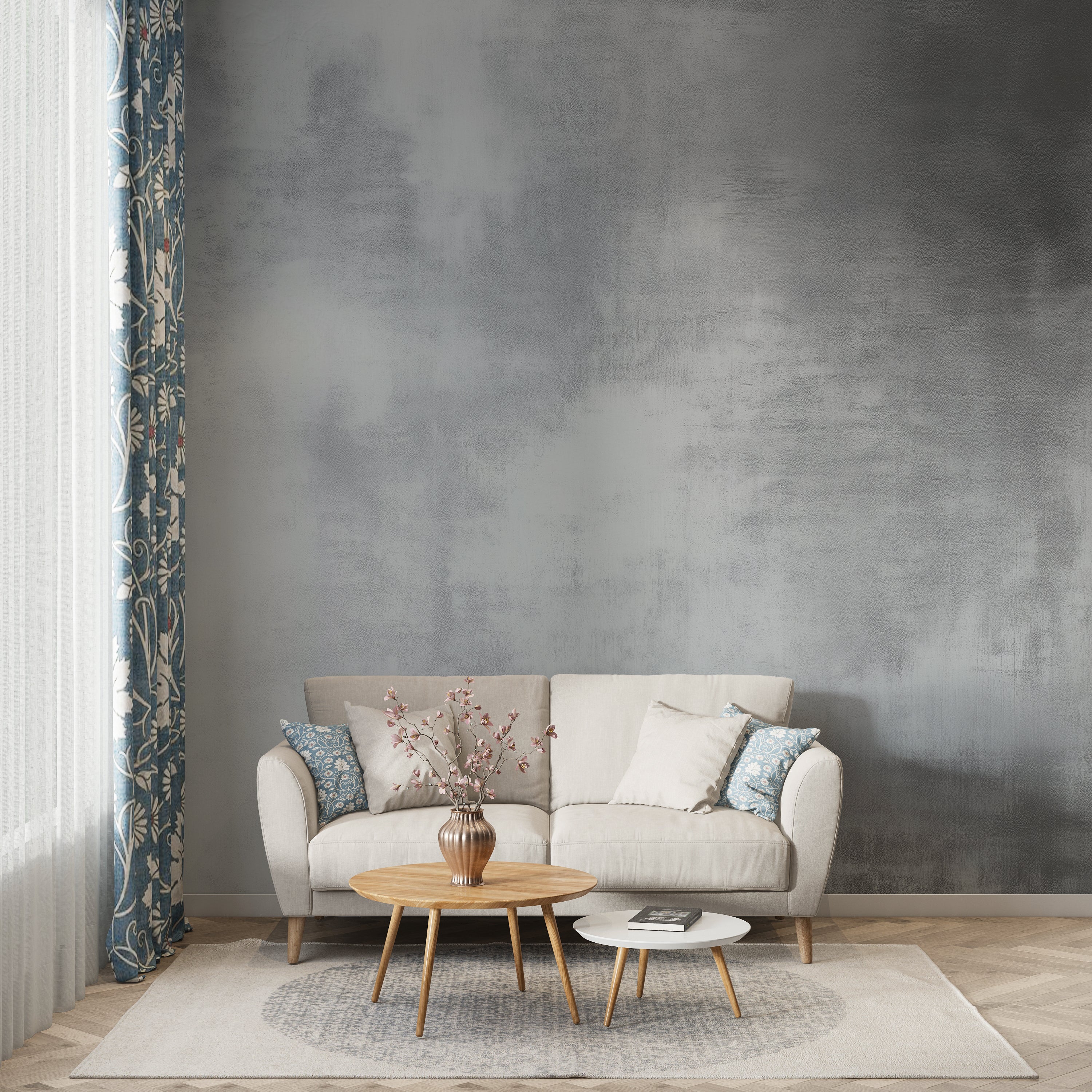Modern Industrial Grey Concrete Texture Wallpaper for Chic Interiors