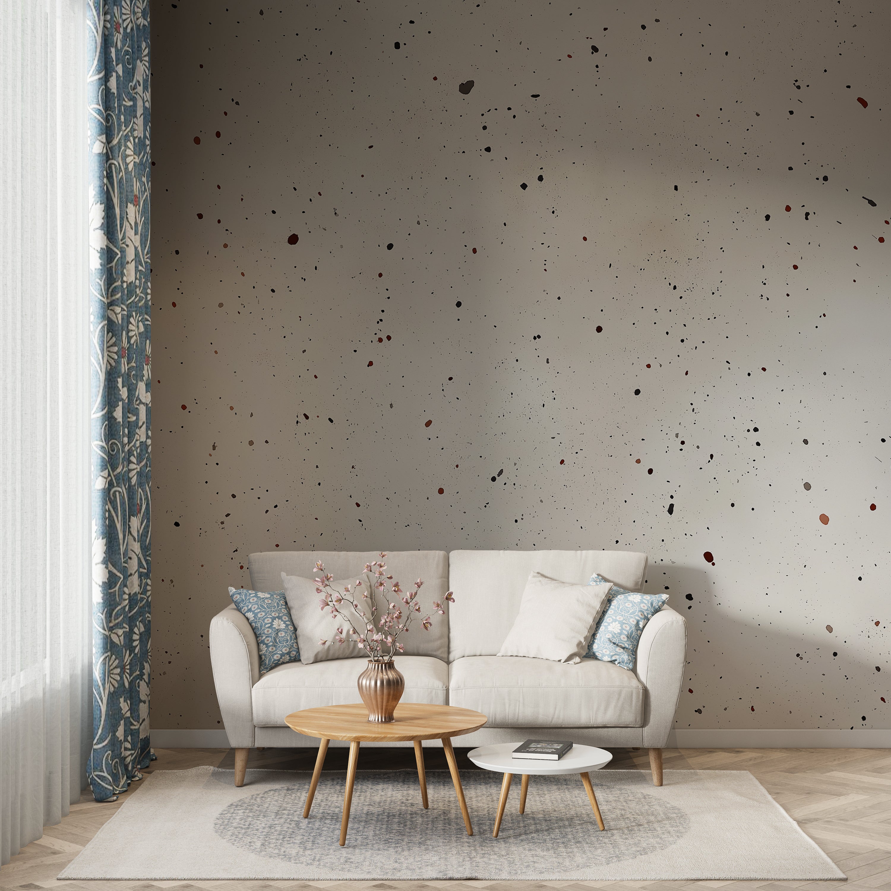 Elegant speckled wallpaper for minimalist interiors