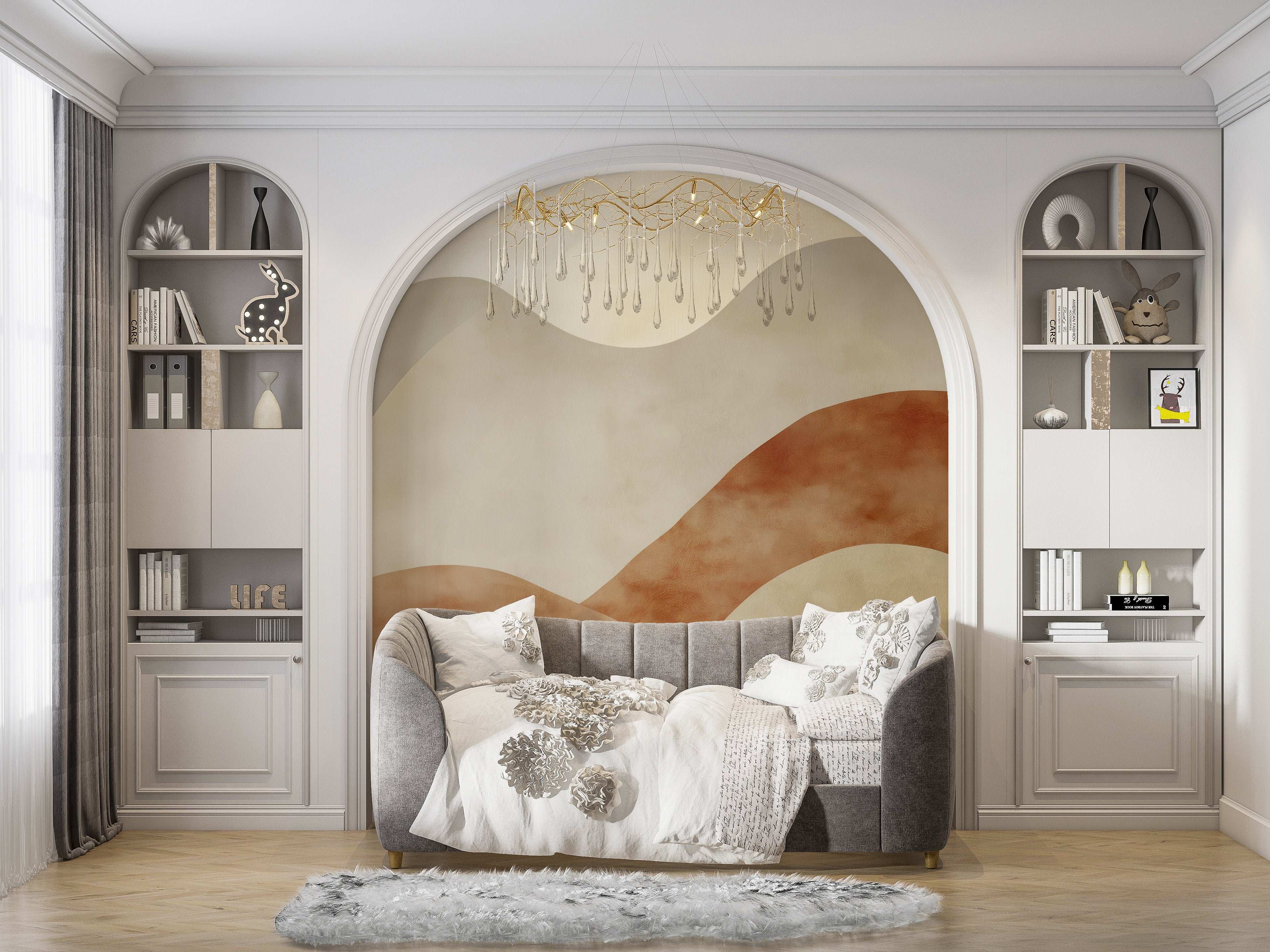 Abstract Earthy Tones Wallpaper – Modern Organic Art for Home Decor