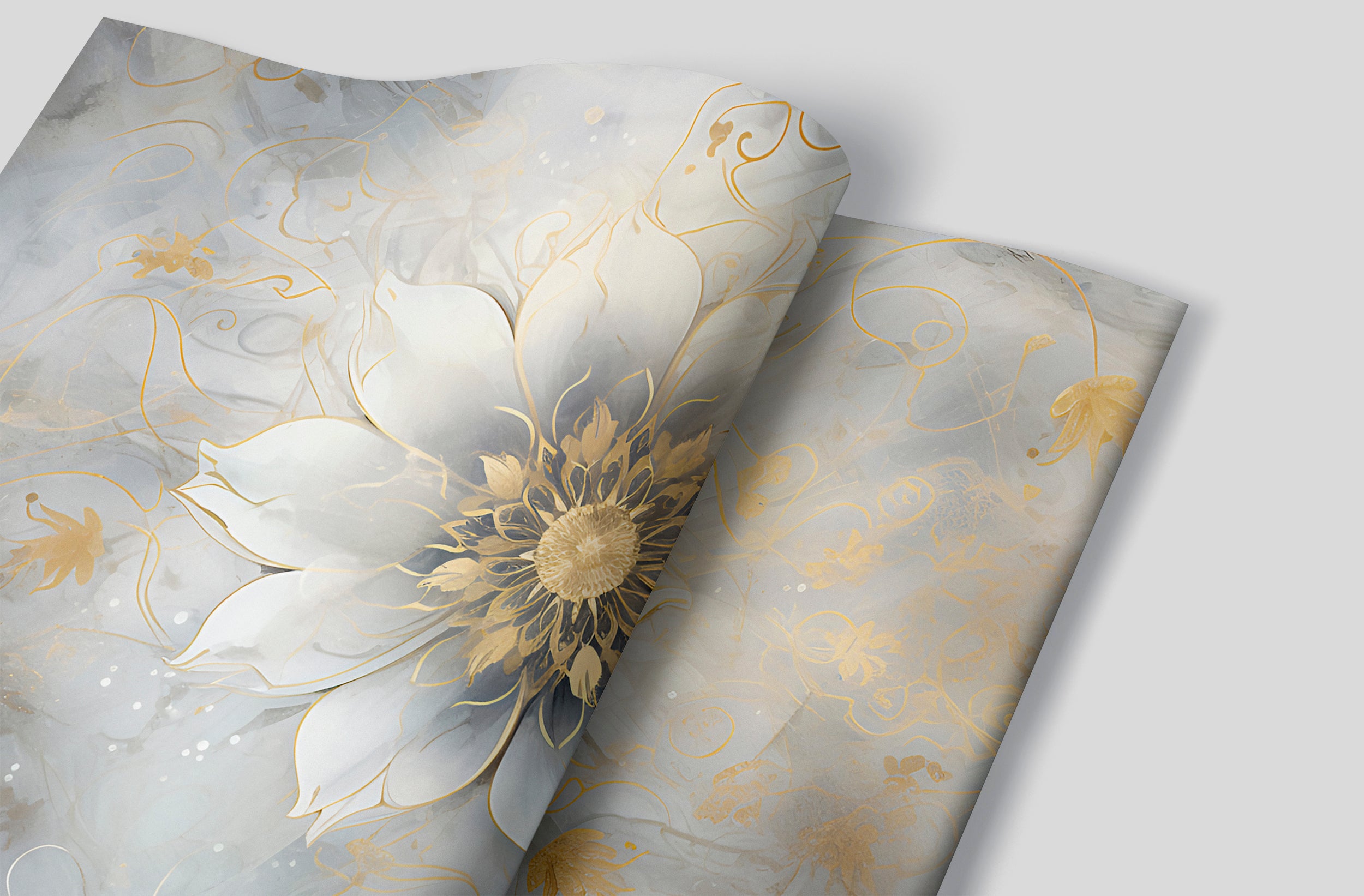 Lotus Wall Mural with Mandala Art