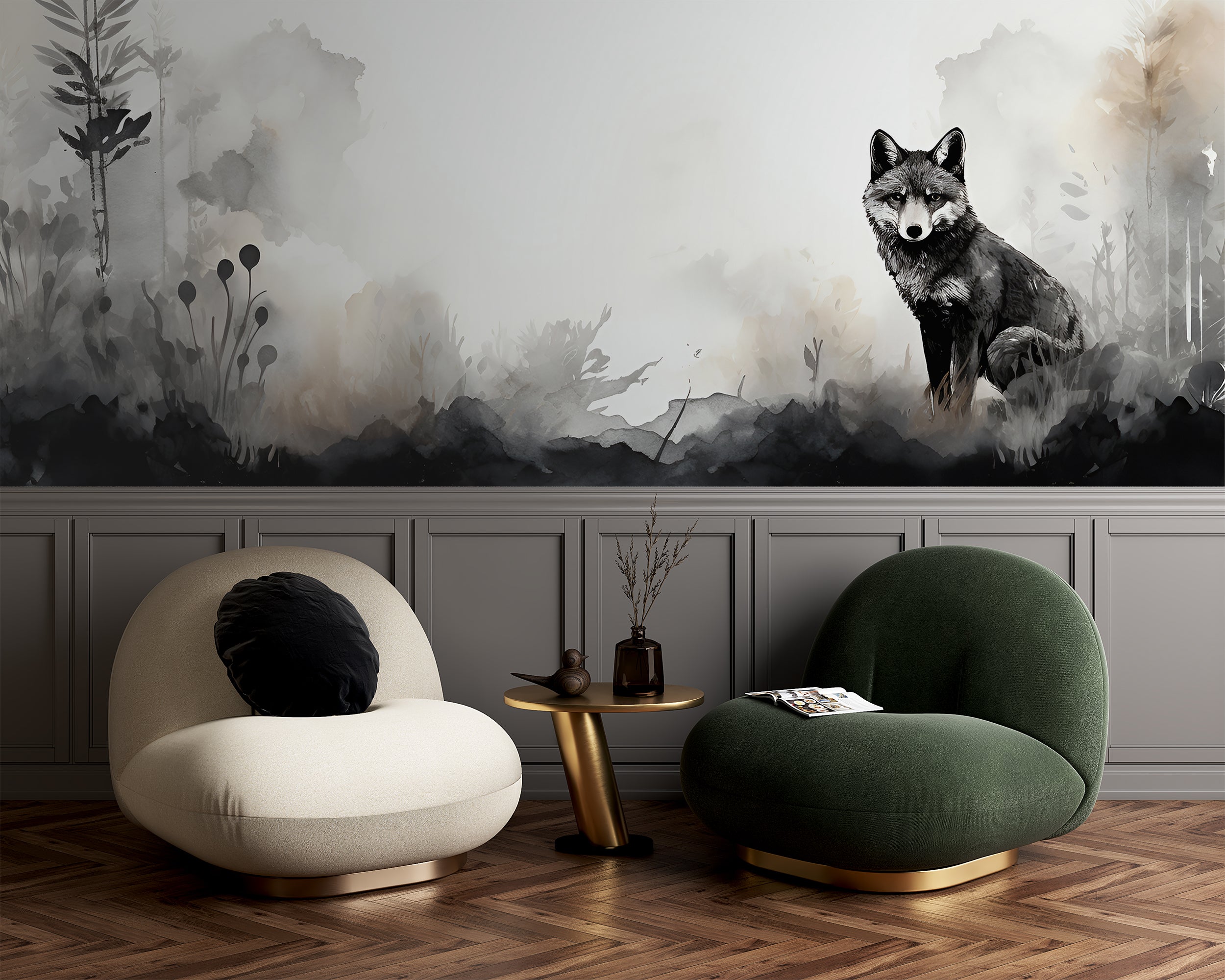 Captivating Watercolor Fox in Forest Wall Decor