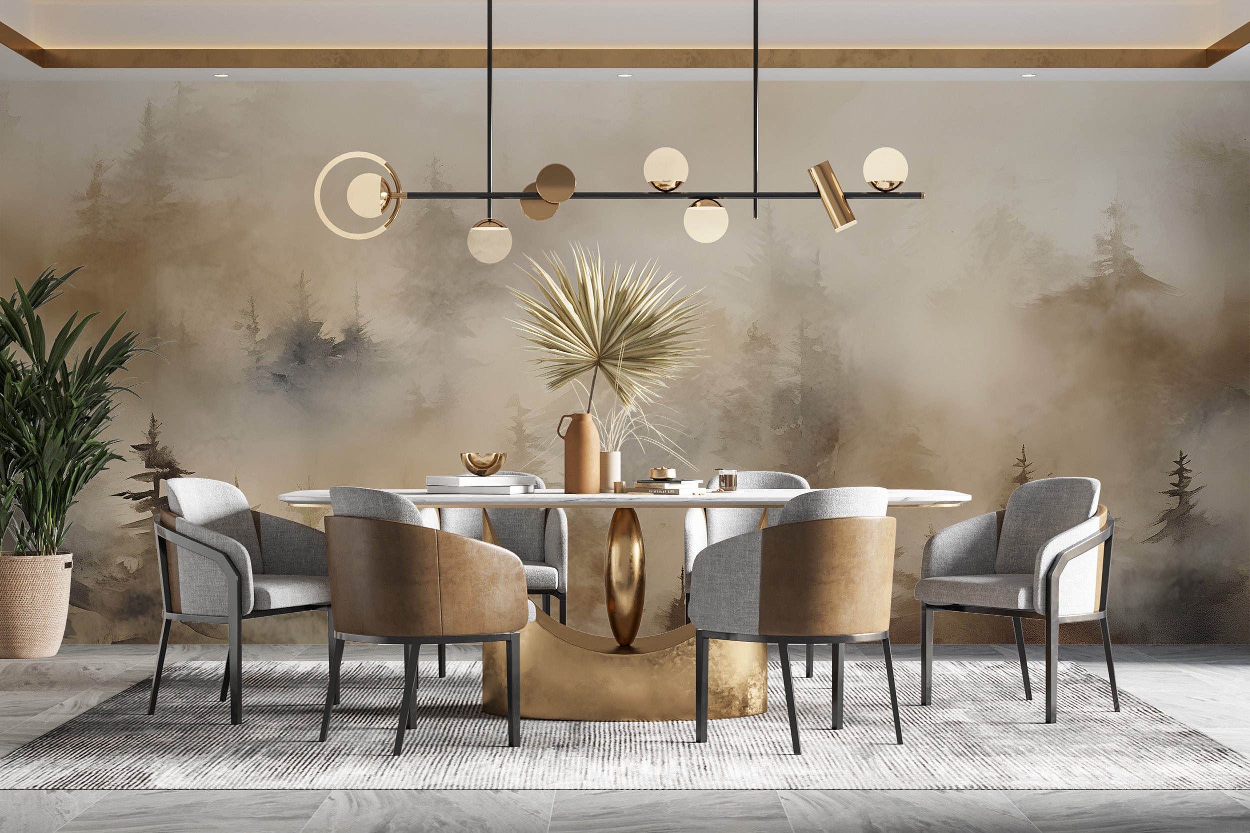Seamless Blend of Vintage Aesthetics and Serene Landscape