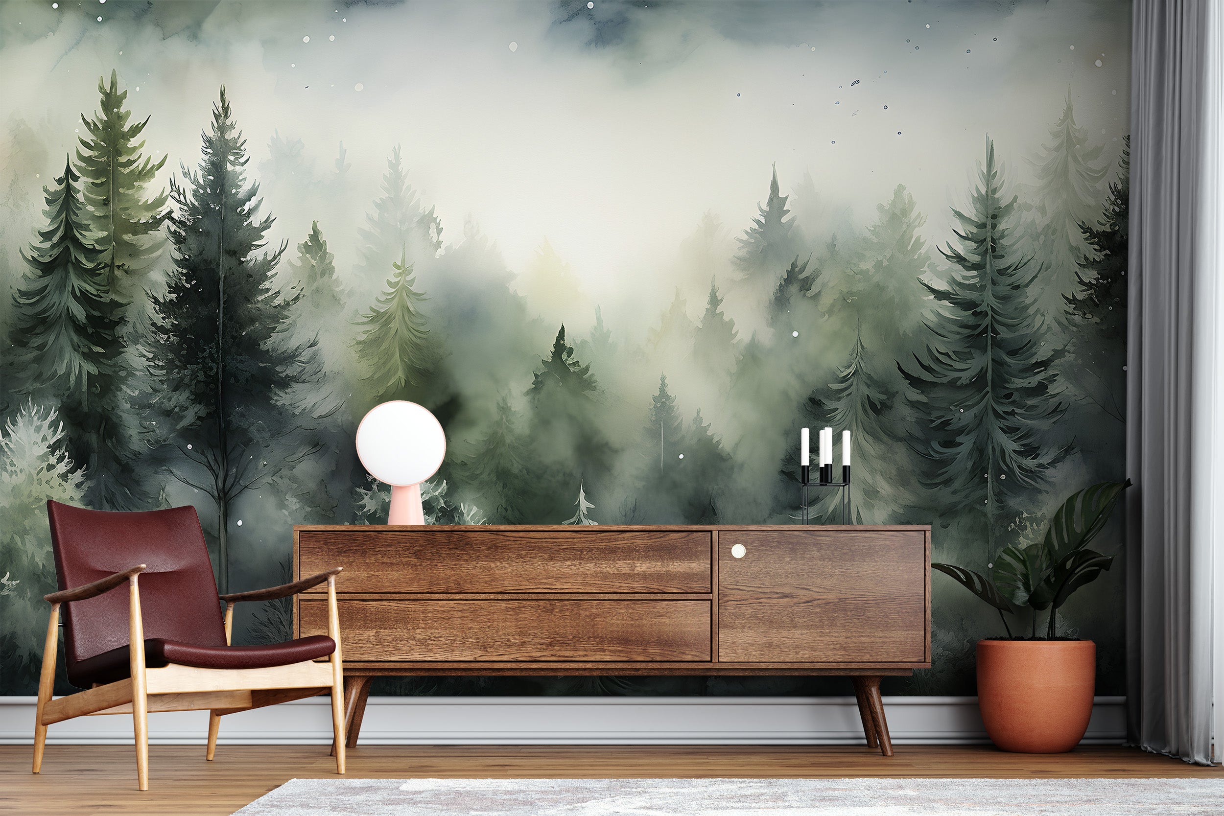 Seamless Blend of Nature and Modern Wall Decor