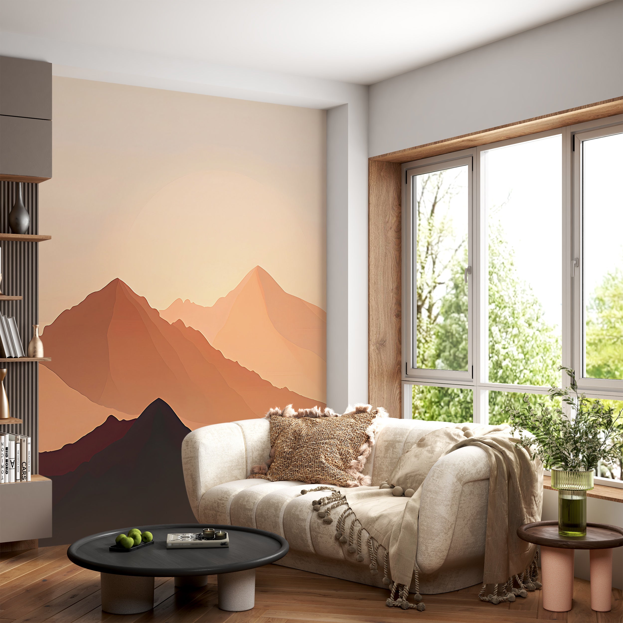 Sand Dunes Wallpaper, Peel and Stick Desert Wall Mural, Removable Beige and Brown Mountains Landscape Art, Custom Size Wall Decor