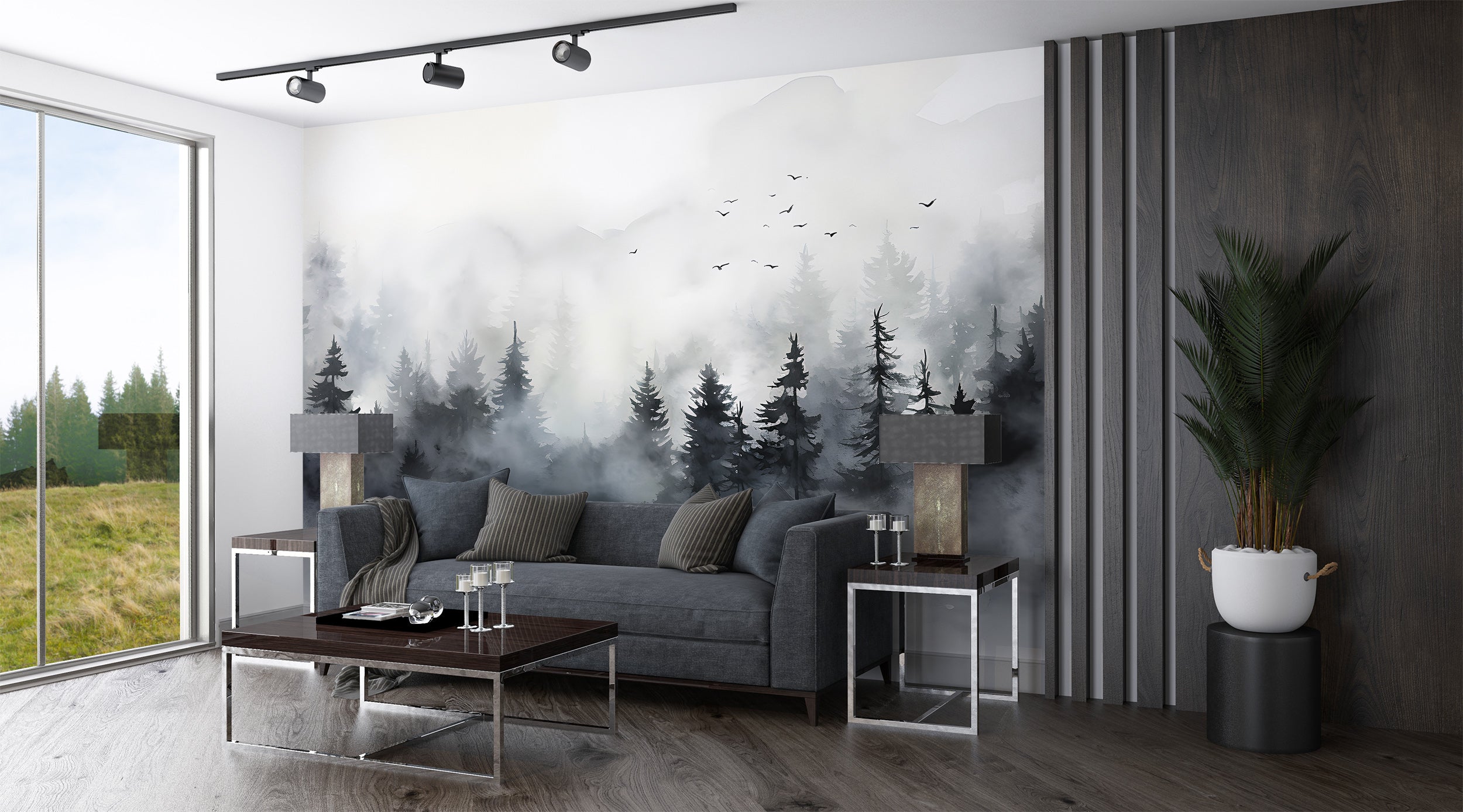 Eerie Black Trees Peel and Stick