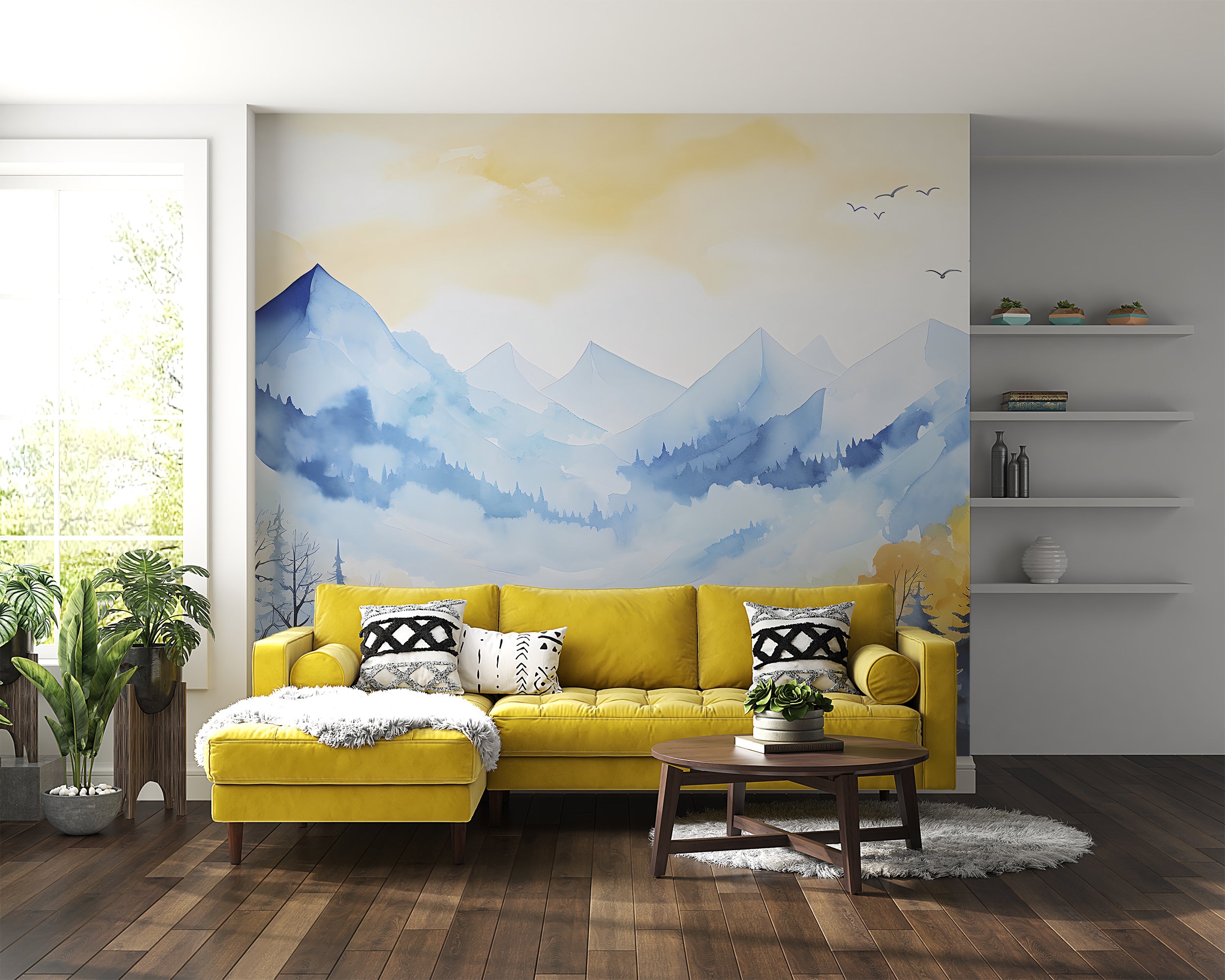 Serene Nature Mural for Nursery Decor