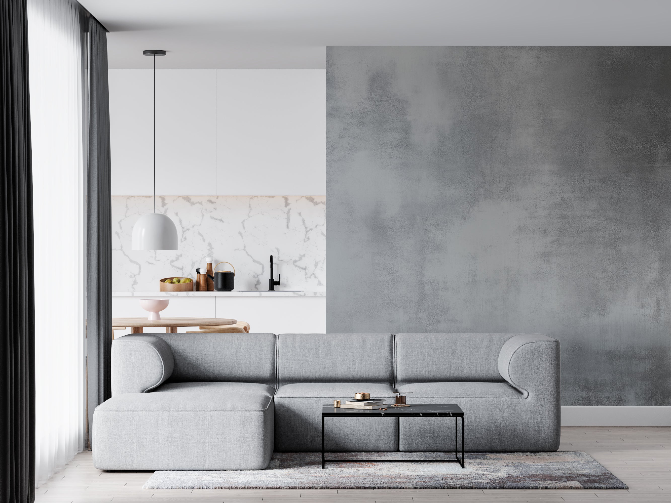 Modern Industrial Grey Concrete Texture Wallpaper for Chic Interiors