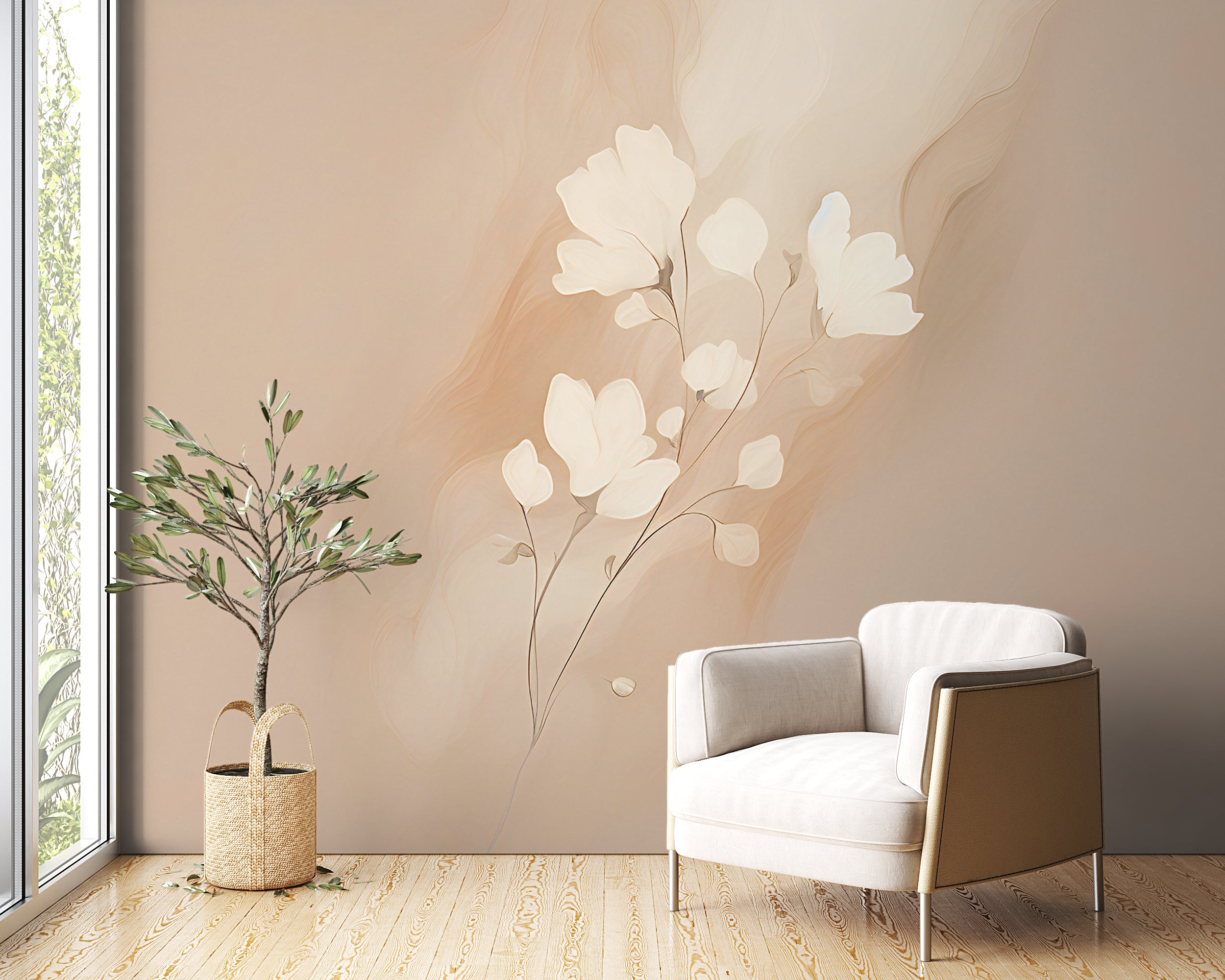 Tranquil Watercolor Flower Wallpaper