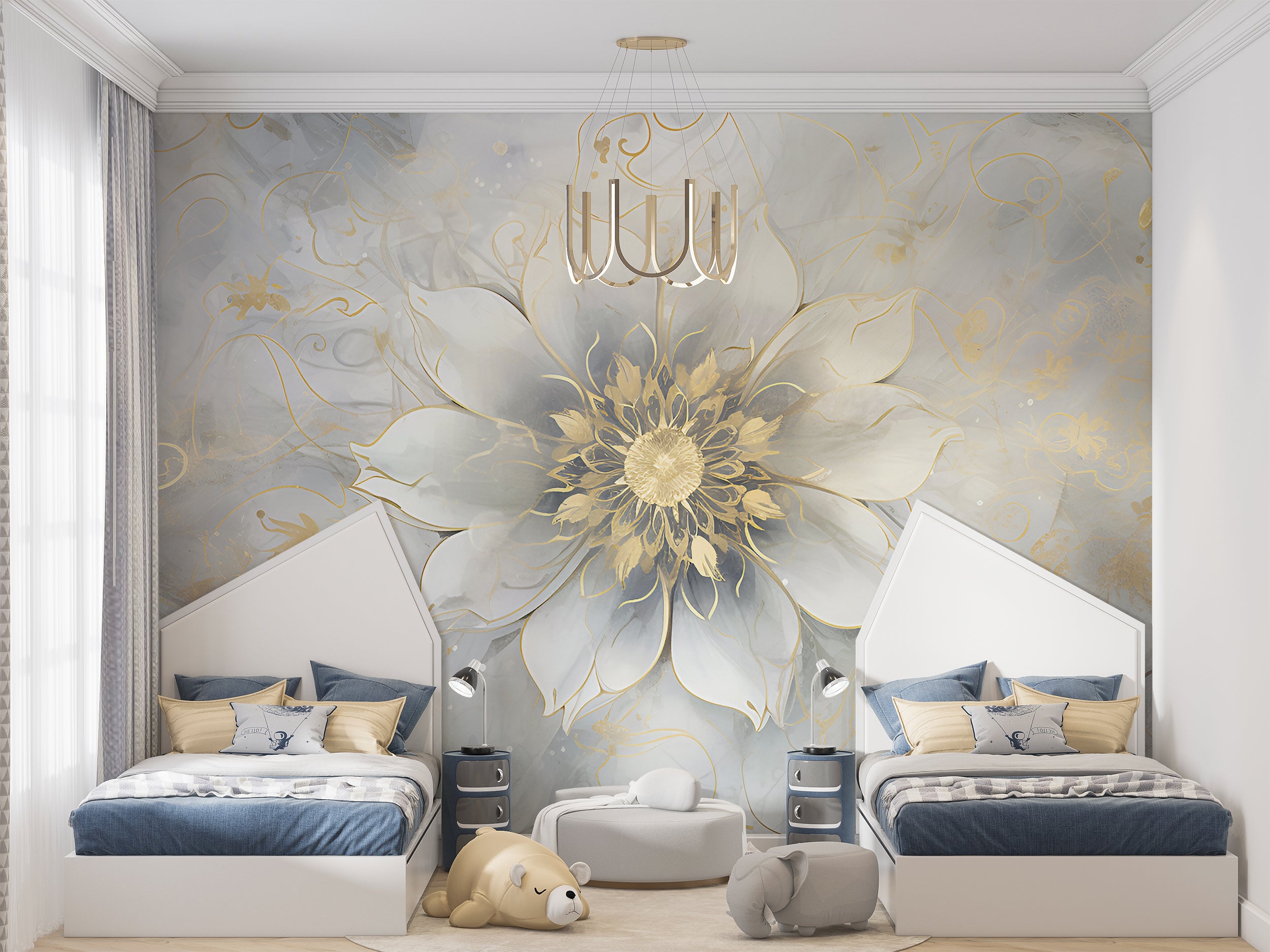Peel And Stick Big Flower Lotus Design