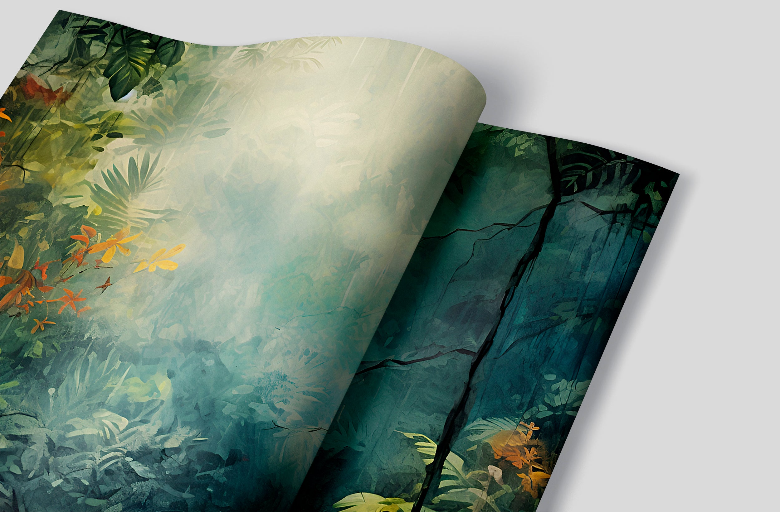 Colorful Botanical Wallpaper for Home Decor