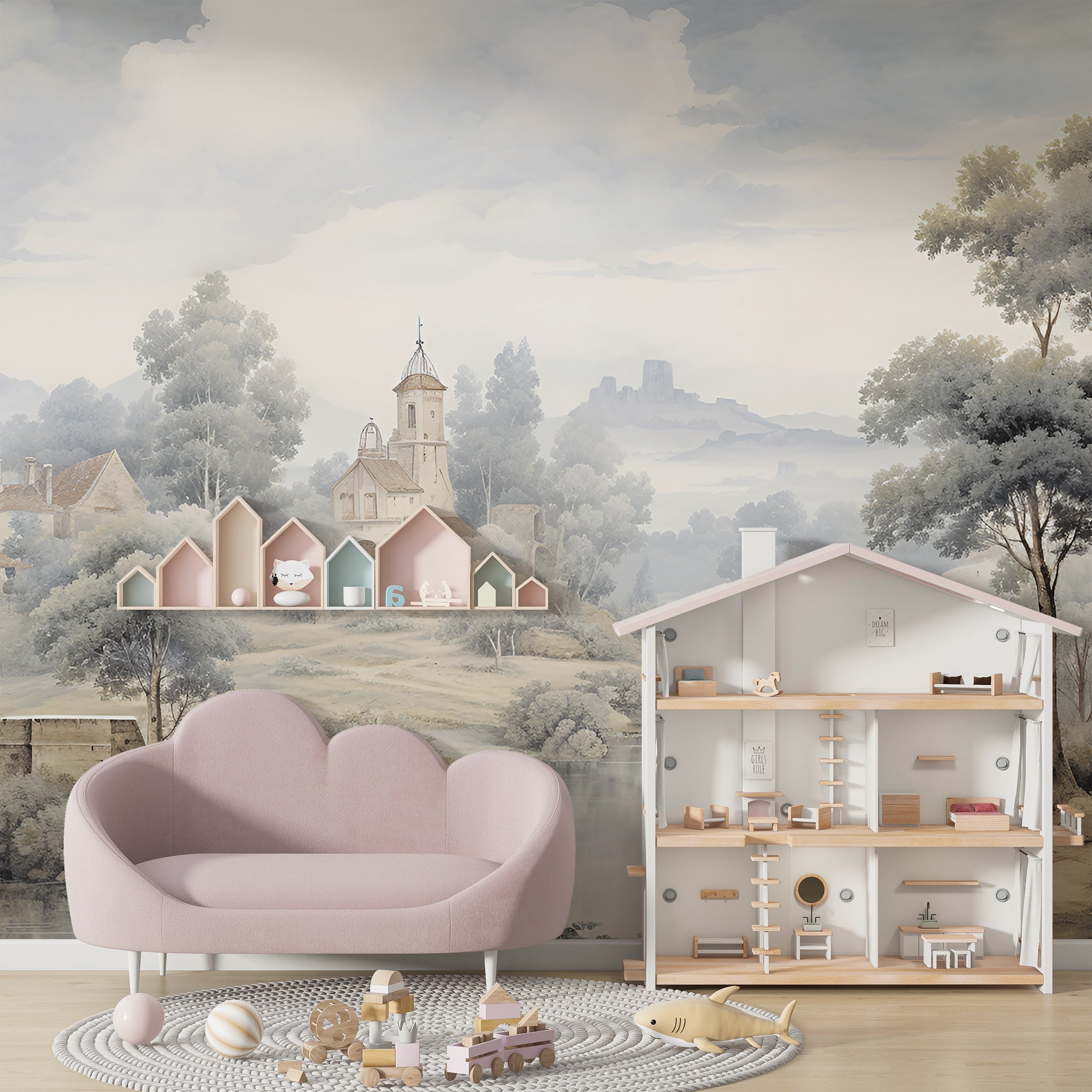 PVC-Free Vintage Nature Mural Design